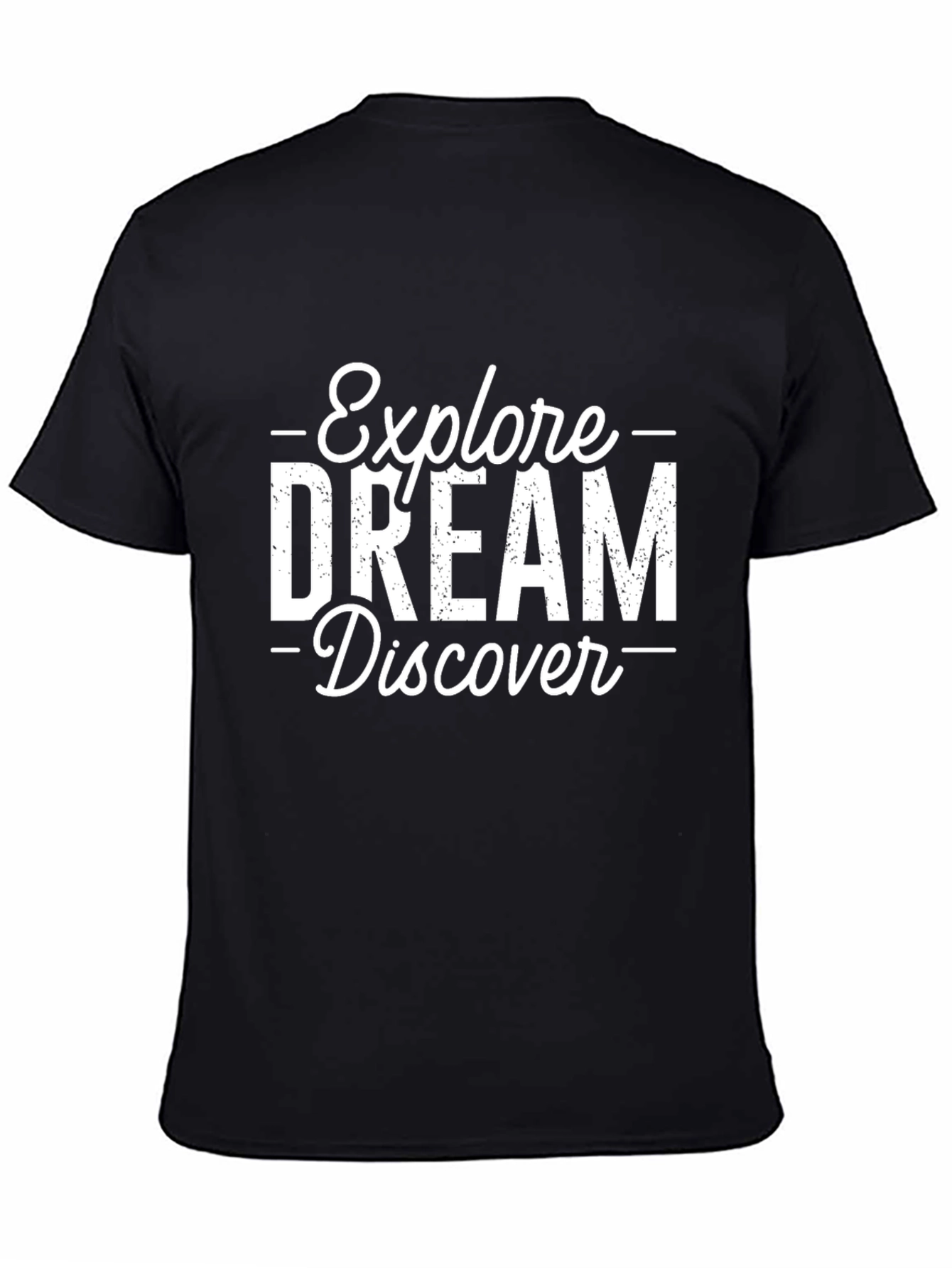 Black Explore Dream Discover Graphic Tee - Soft Cotton Blend view 4