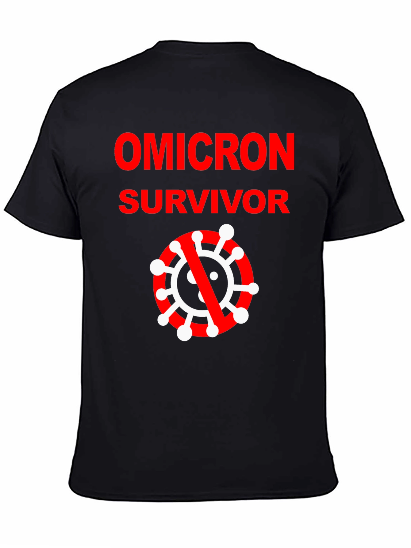 Black Omicron Survivor Black T-Shirt view 4