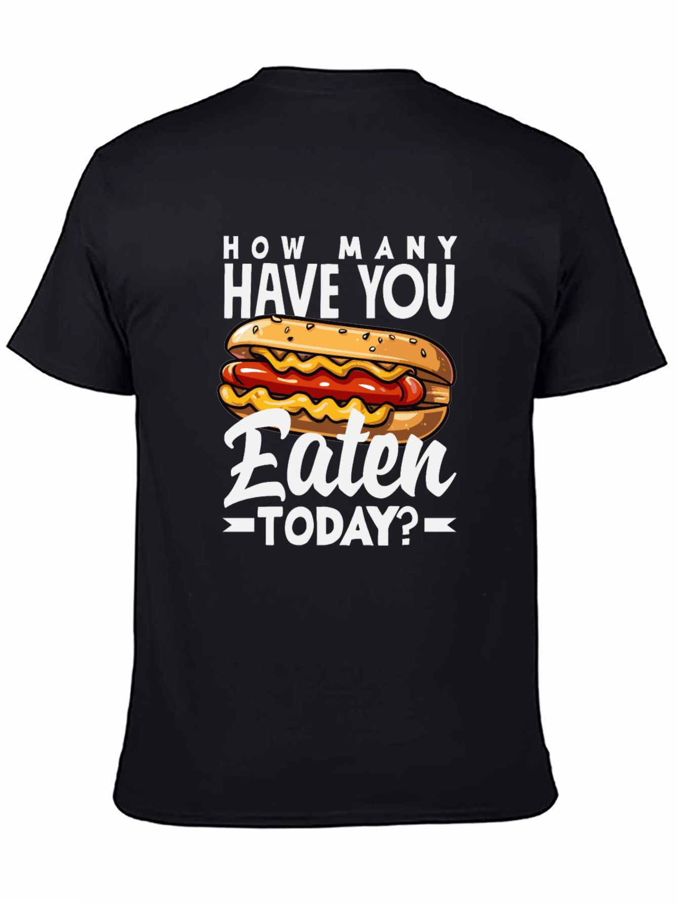 Black Hot Dog Graphic T-Shirt - Funny Foodie Tee view 4