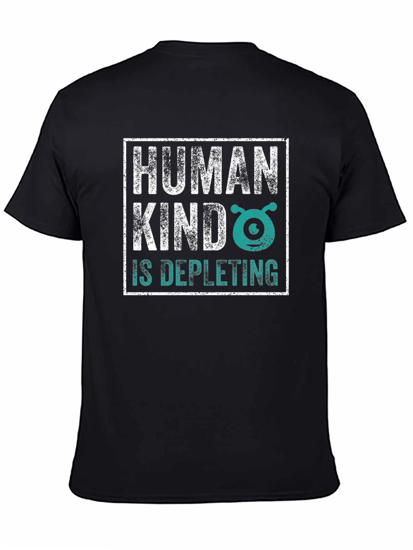 Black Humankind Alien Graphic Tee - Dark Humor T-Shirt view 4