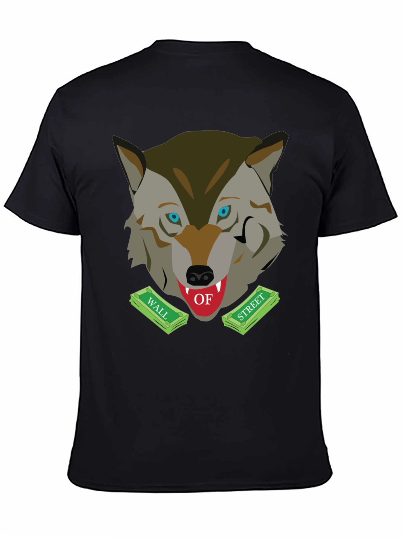 Black Wolf of Wall Street Graphic T-Shirt view 4