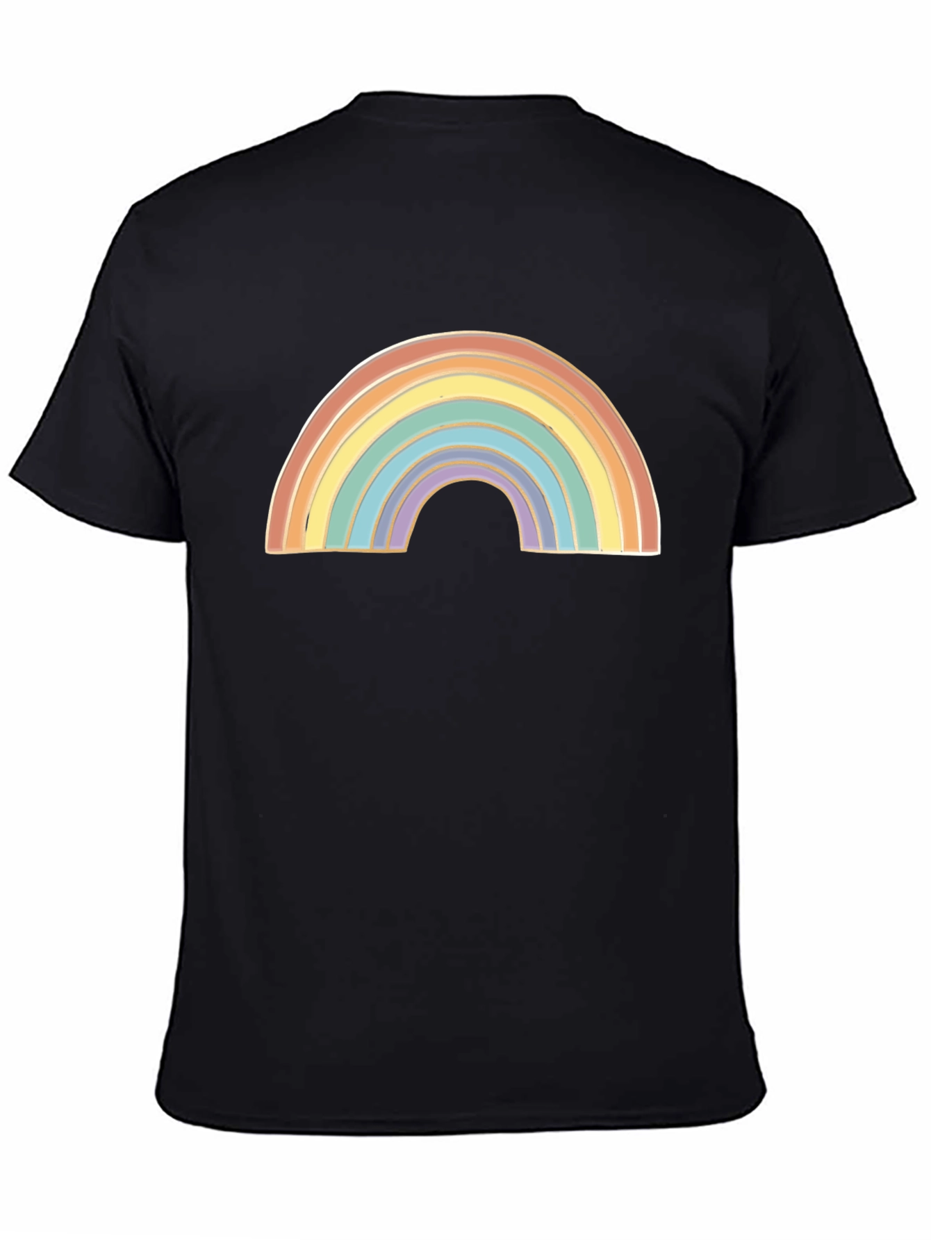 Black Rainbow Graphic Black T-Shirt view 4