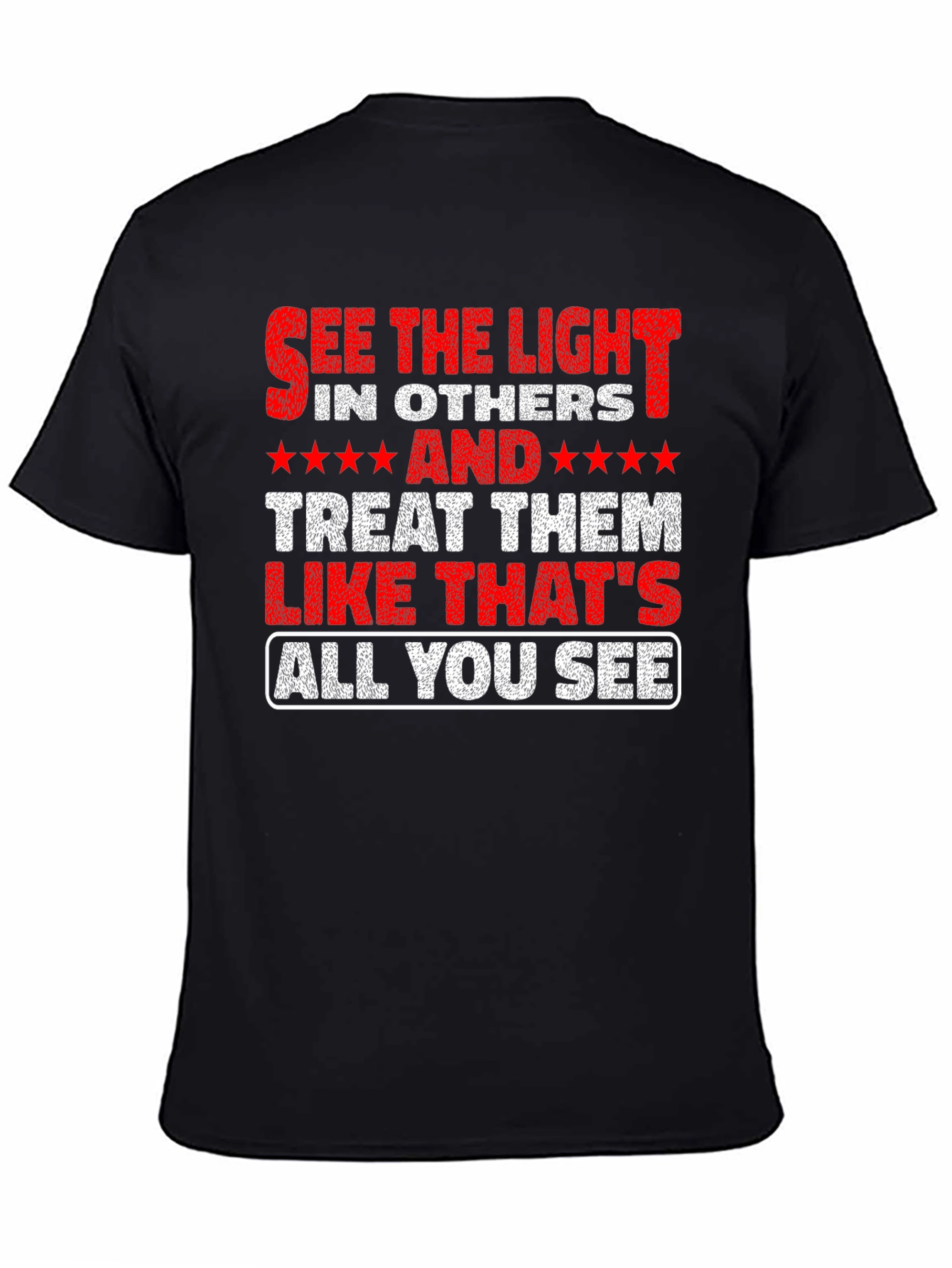 Black See the Light T-Shirt - Inspirational Message Tee view 4