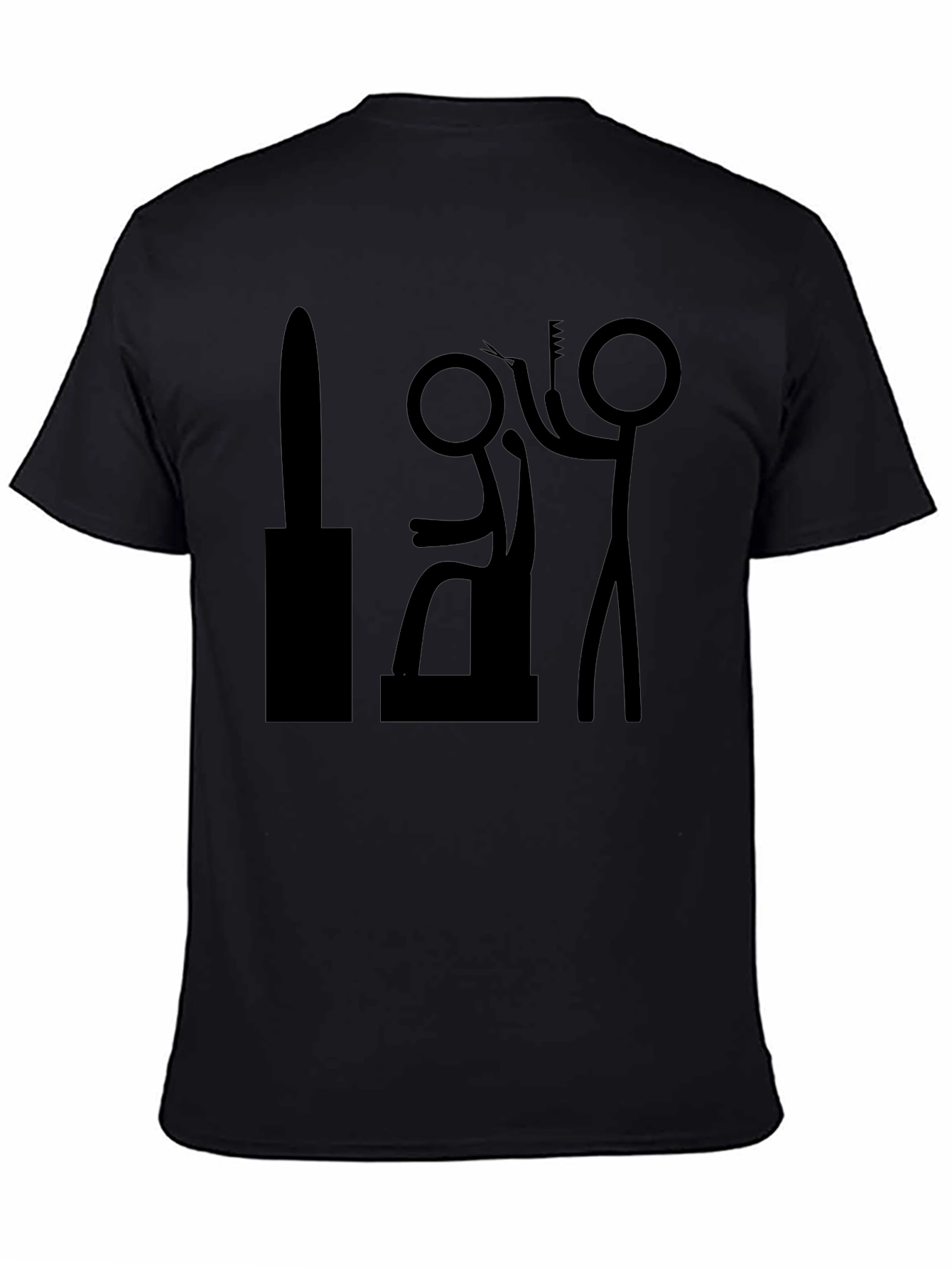 Barber Stick Figure T-Shirt - Funny Haircut Tee - 4