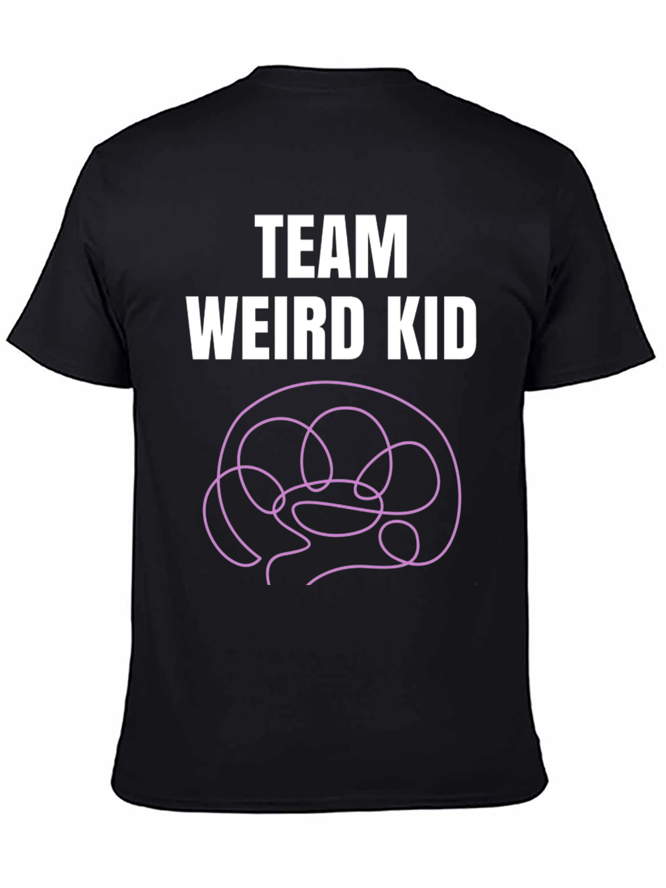 Black Team Weird Kid T-Shirt - Funny Brain Tee view 4