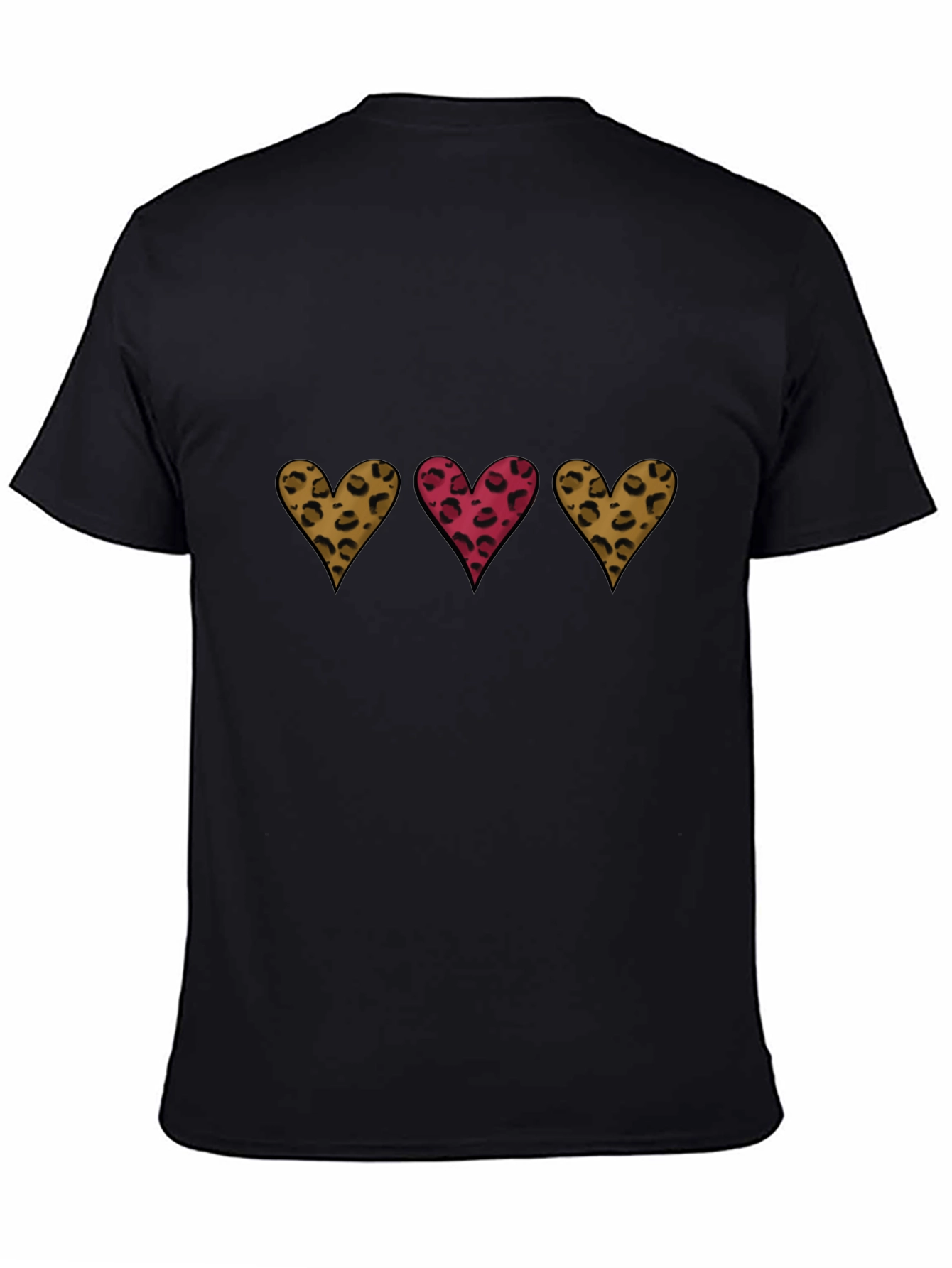 Black Leopard Heart Graphic Tee - Stylish Casual Wear view 4