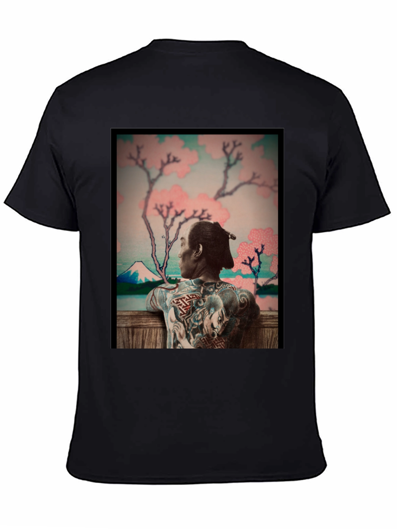 Black Japanese Art Tattoo T-Shirt - Unique Graphic Tee view 4