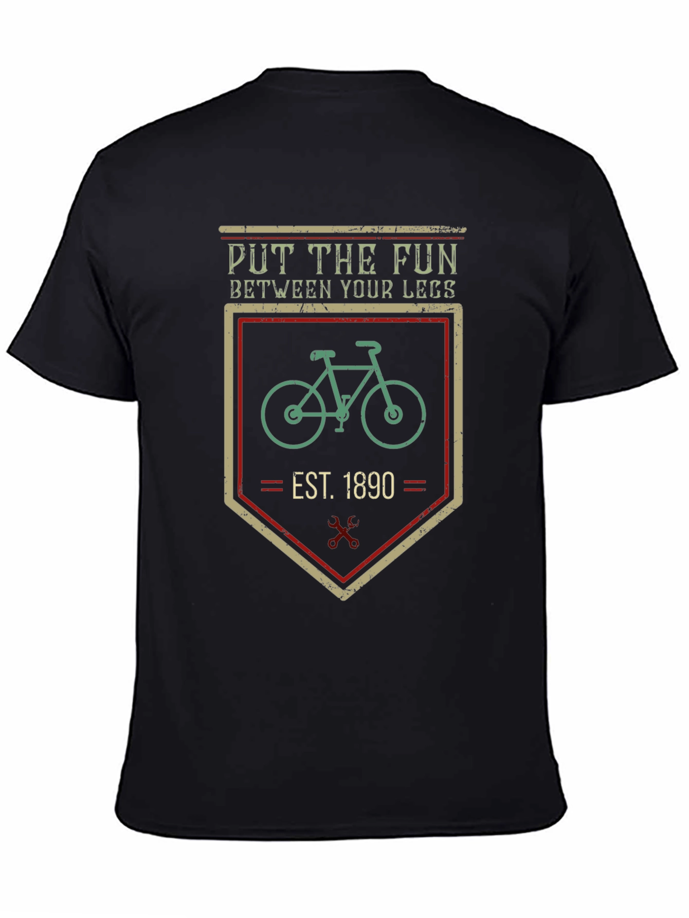 Black Fun Between Your Legs Bicycle T-Shirt view 4