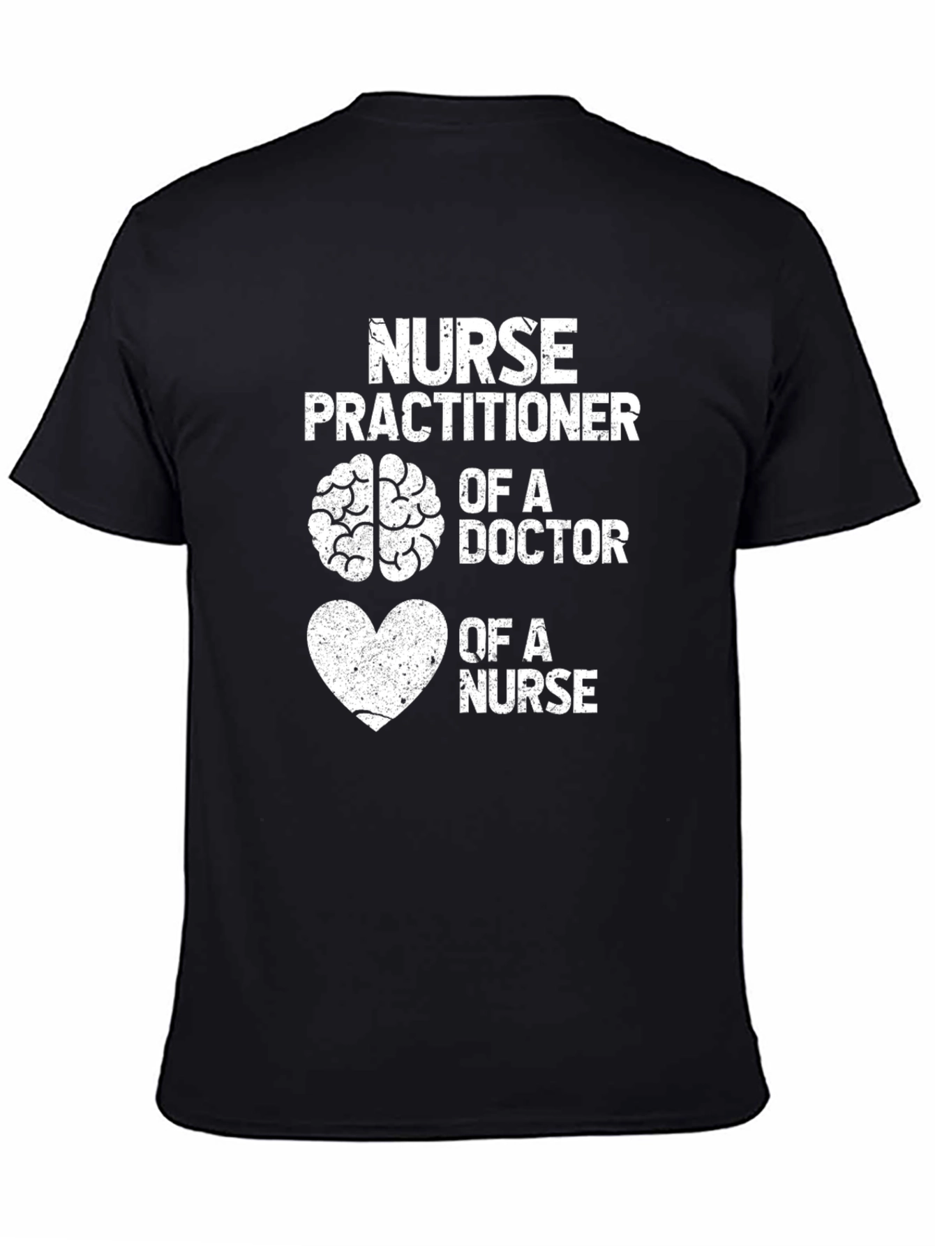 Black Nurse Practitioner Brain Heart T-Shirt view 4