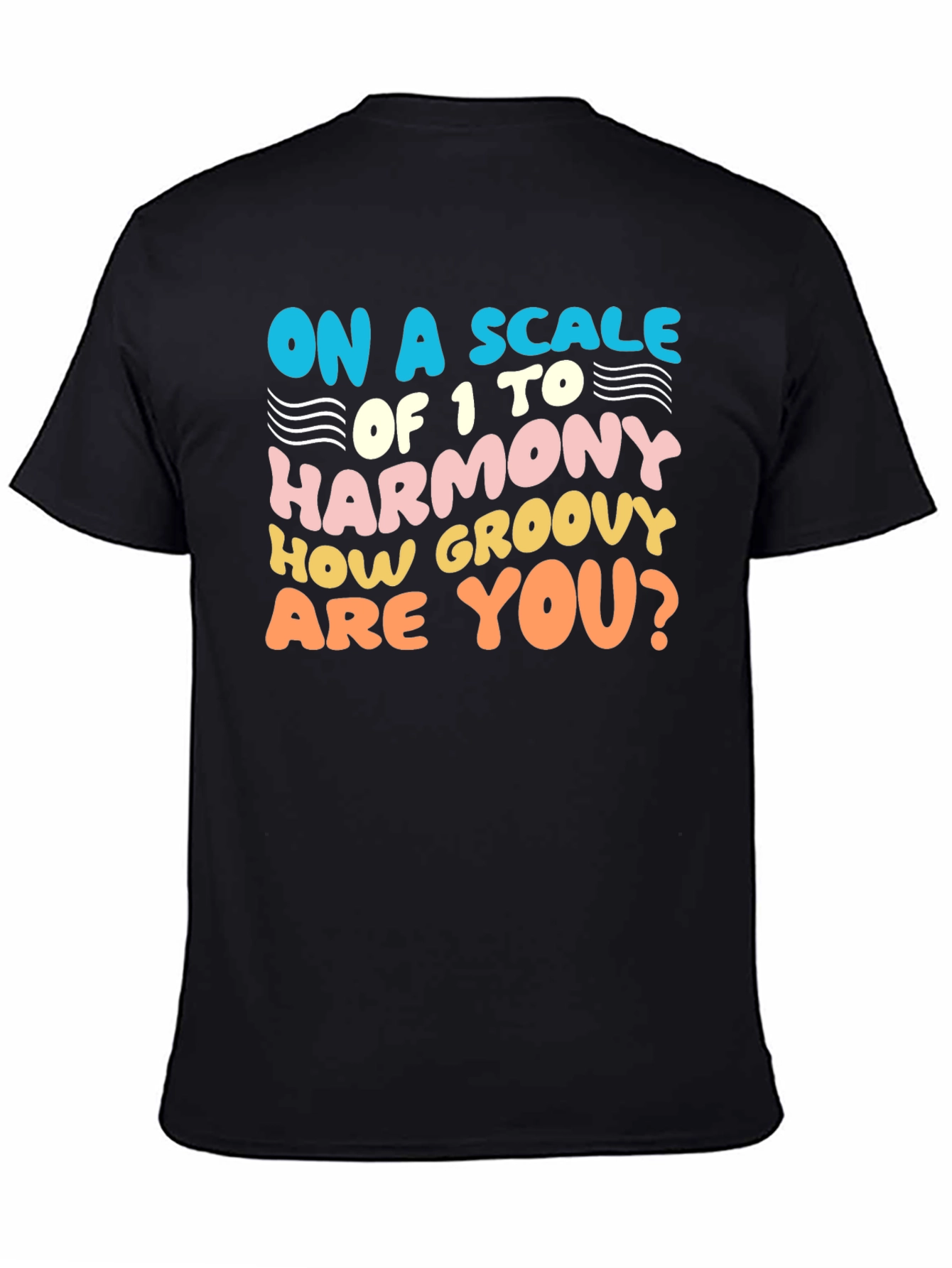 Black Groovy Harmony T-Shirt - Fun Retro Style view 4