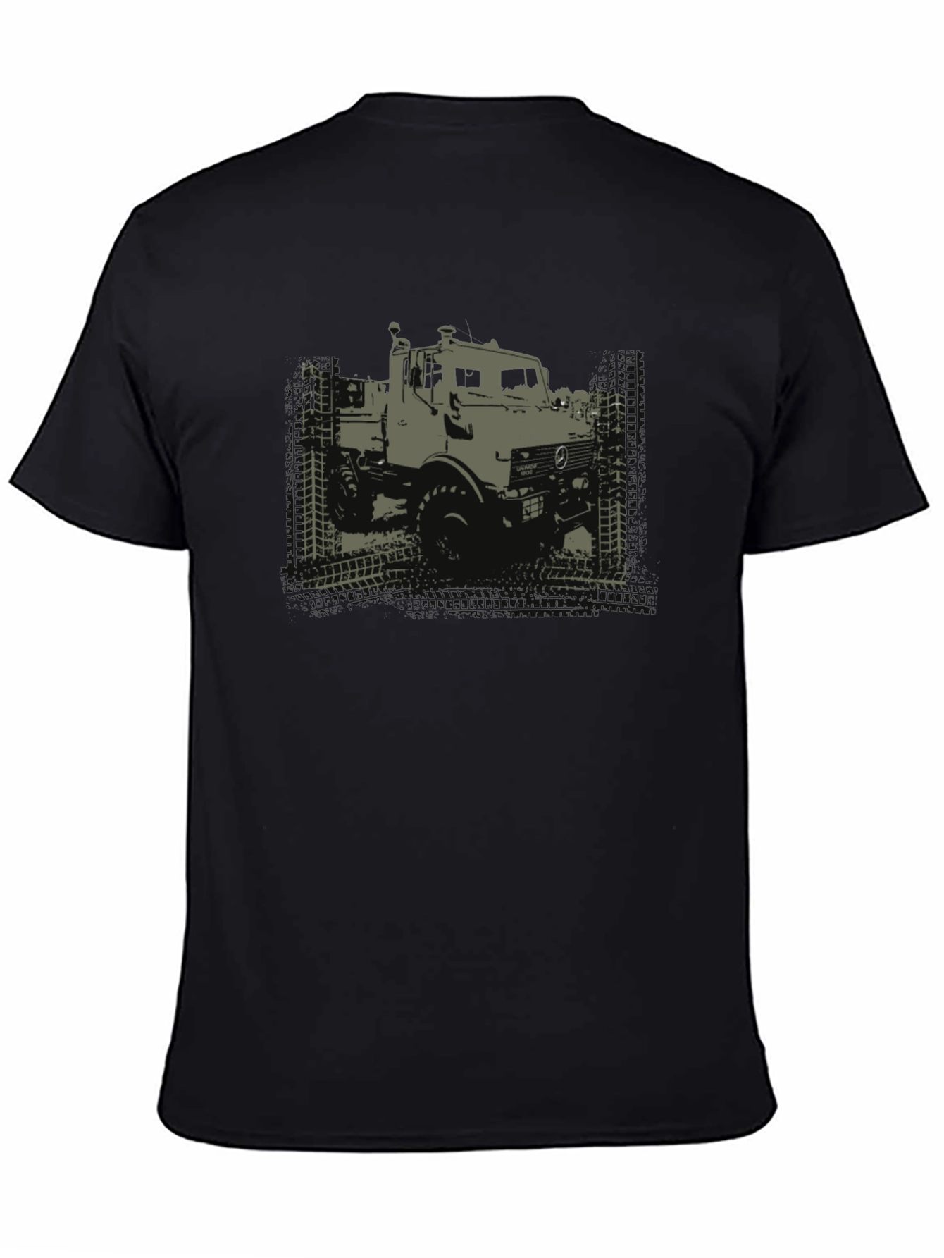 Black Off-Road Truck Graphic Tee - Black Cotton T-Shirt view 4