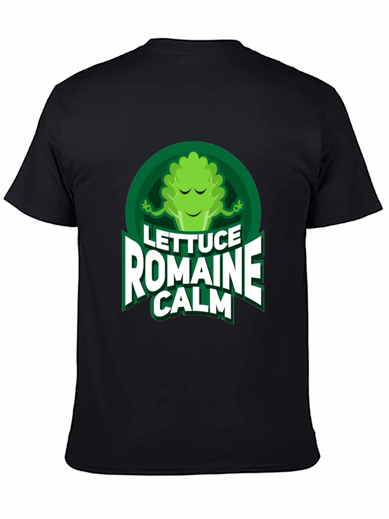 Black Lettuce Romaine Calm T-Shirt - Funny Vegan Tee view 4