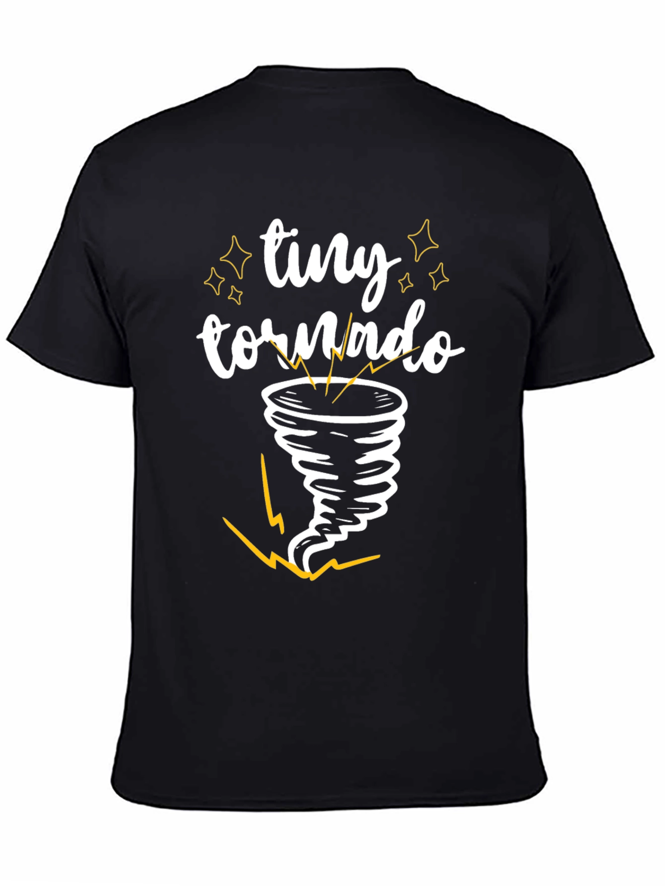 Black Tiny Tornado Graphic Tee - Black Cotton T-Shirt view 4