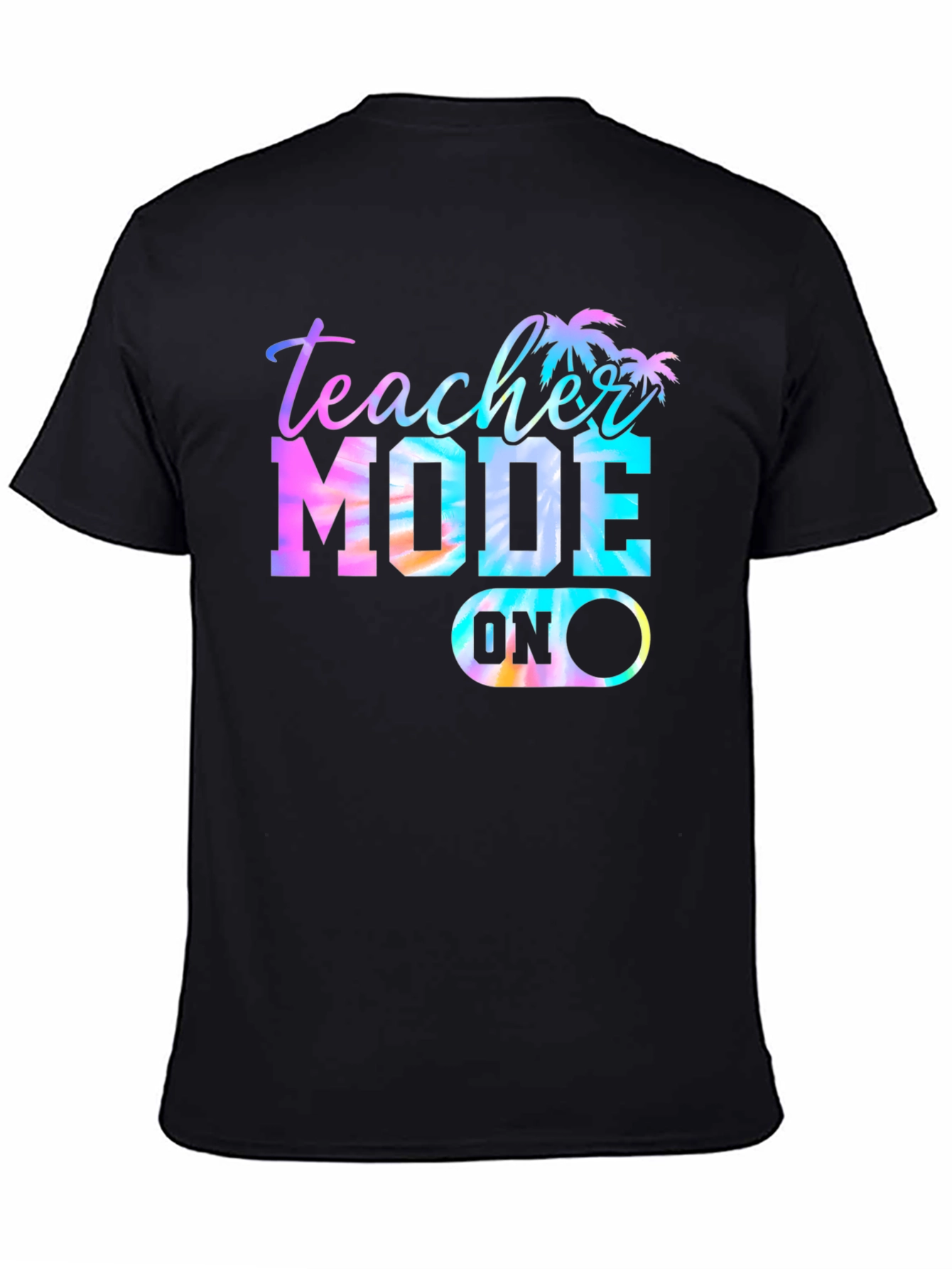 Black Teacher Mode On Tie-Dye Graphic T-Shirt view 4