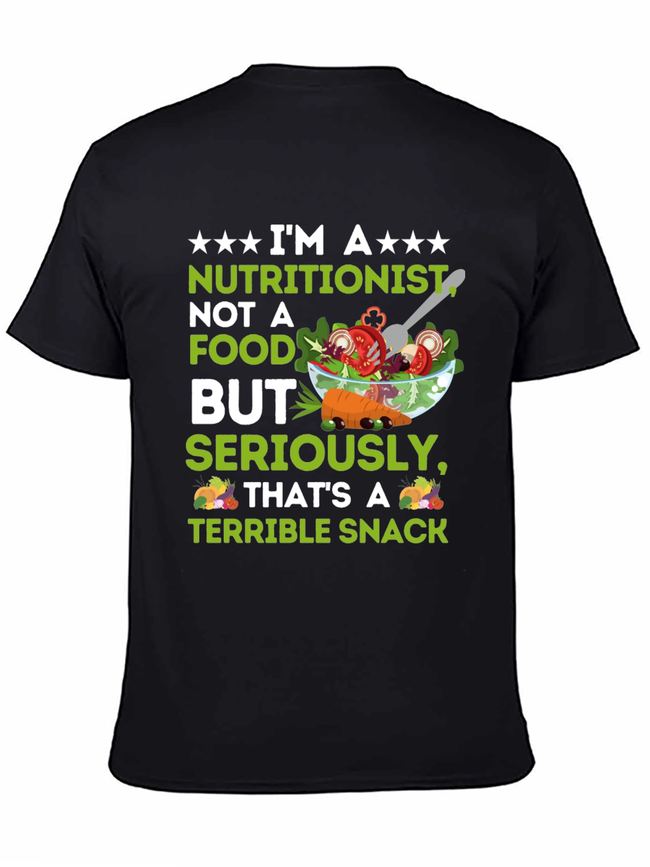 Black Nutritionist Terrible Snack Graphic Tee view 4