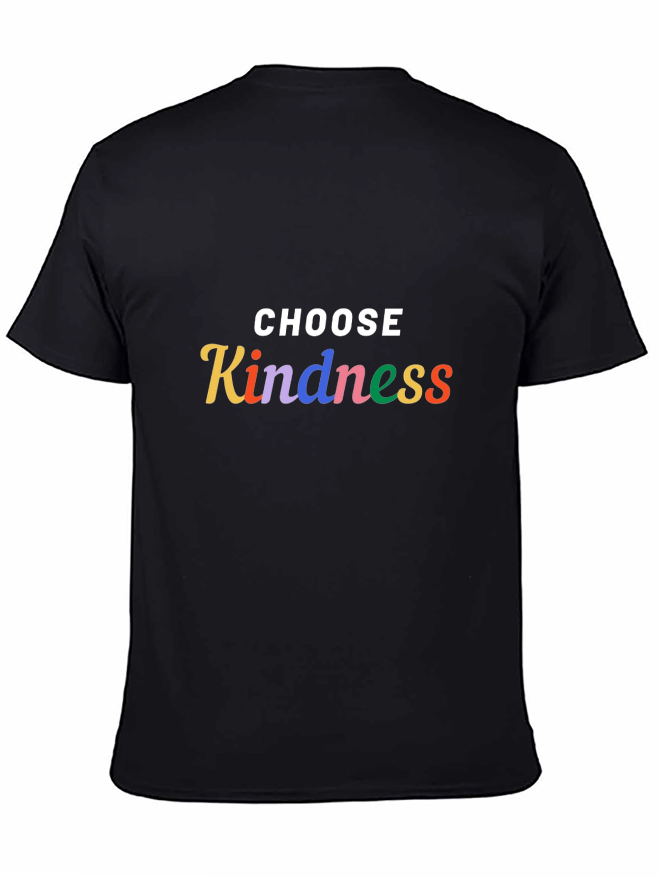 Black Choose Kindness T-Shirt - Black Crew Neck Tee view 4