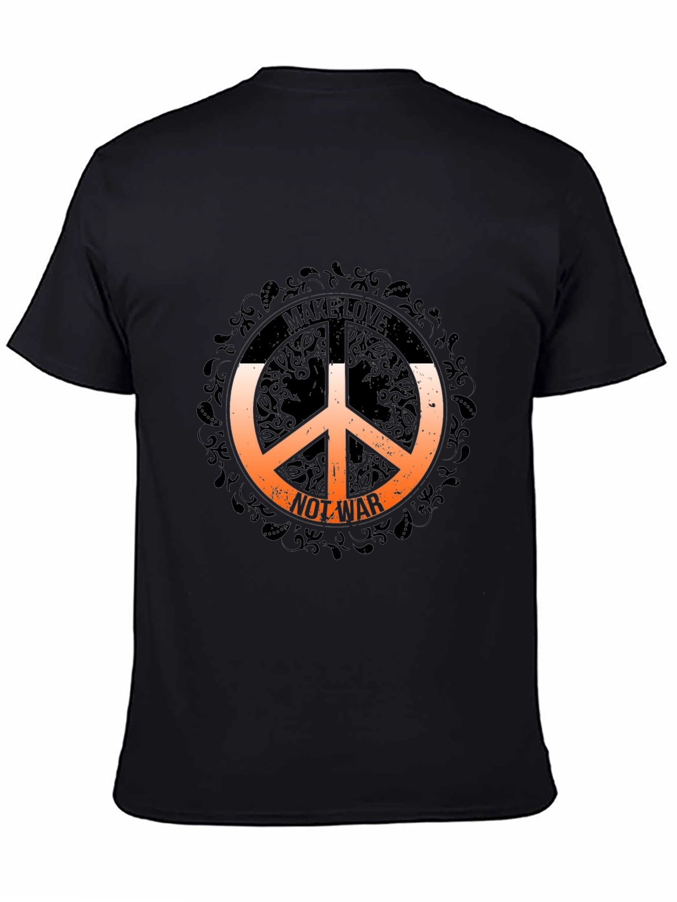 Black Make Love Not War Graphic T-Shirt - Black view 4