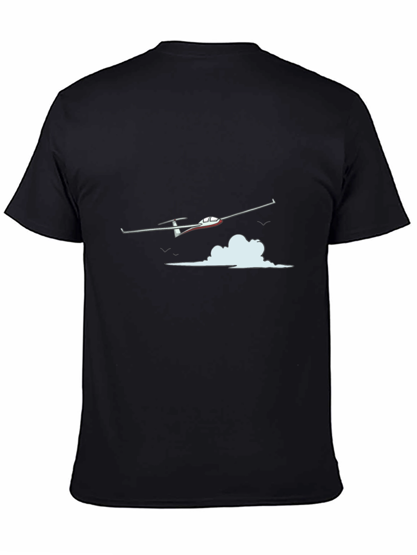 Black Glider Plane Graphic Black T-Shirt view 4