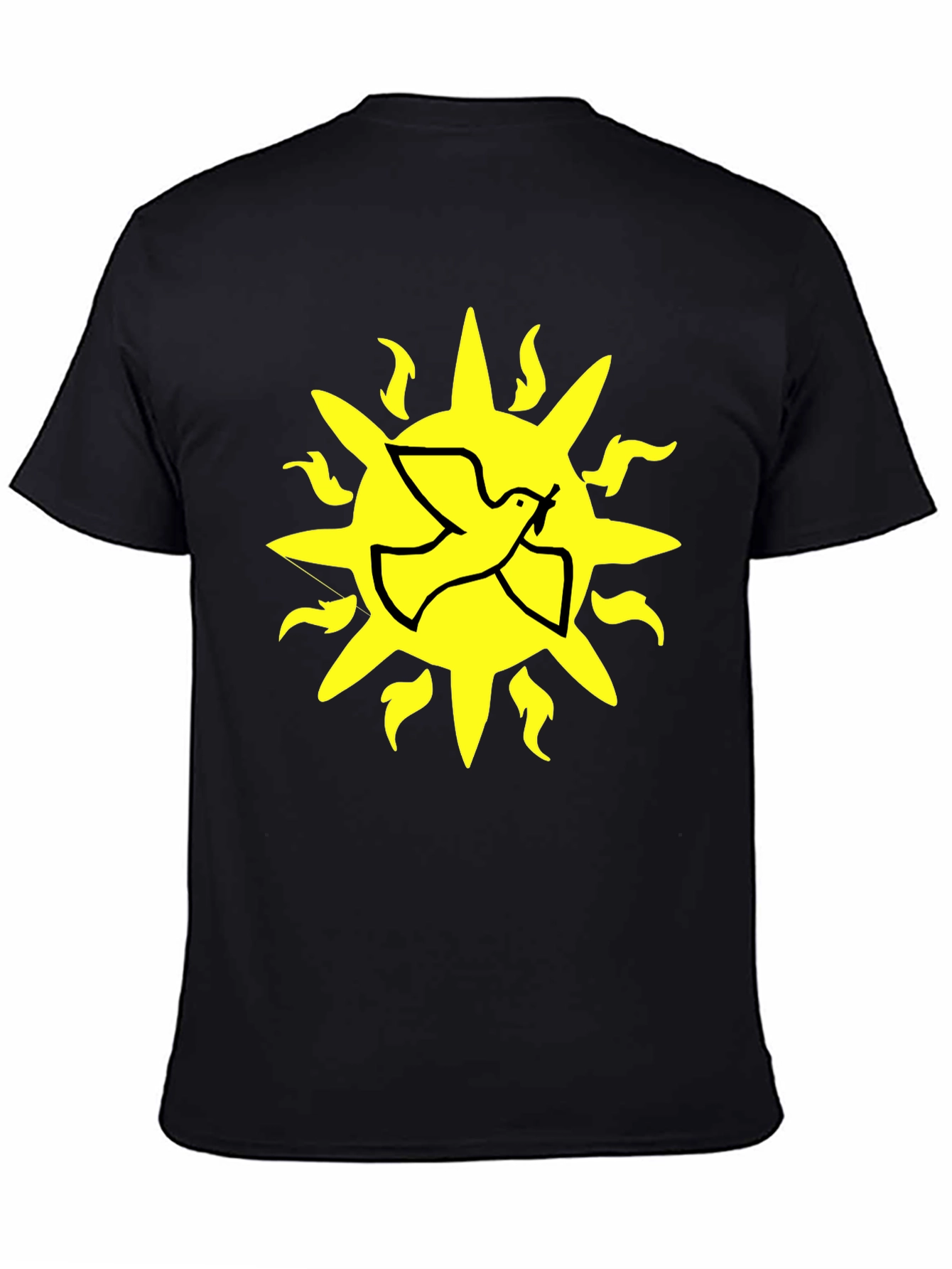 Black Dove Sun Graphic T-Shirt - Black Cotton Blend view 4
