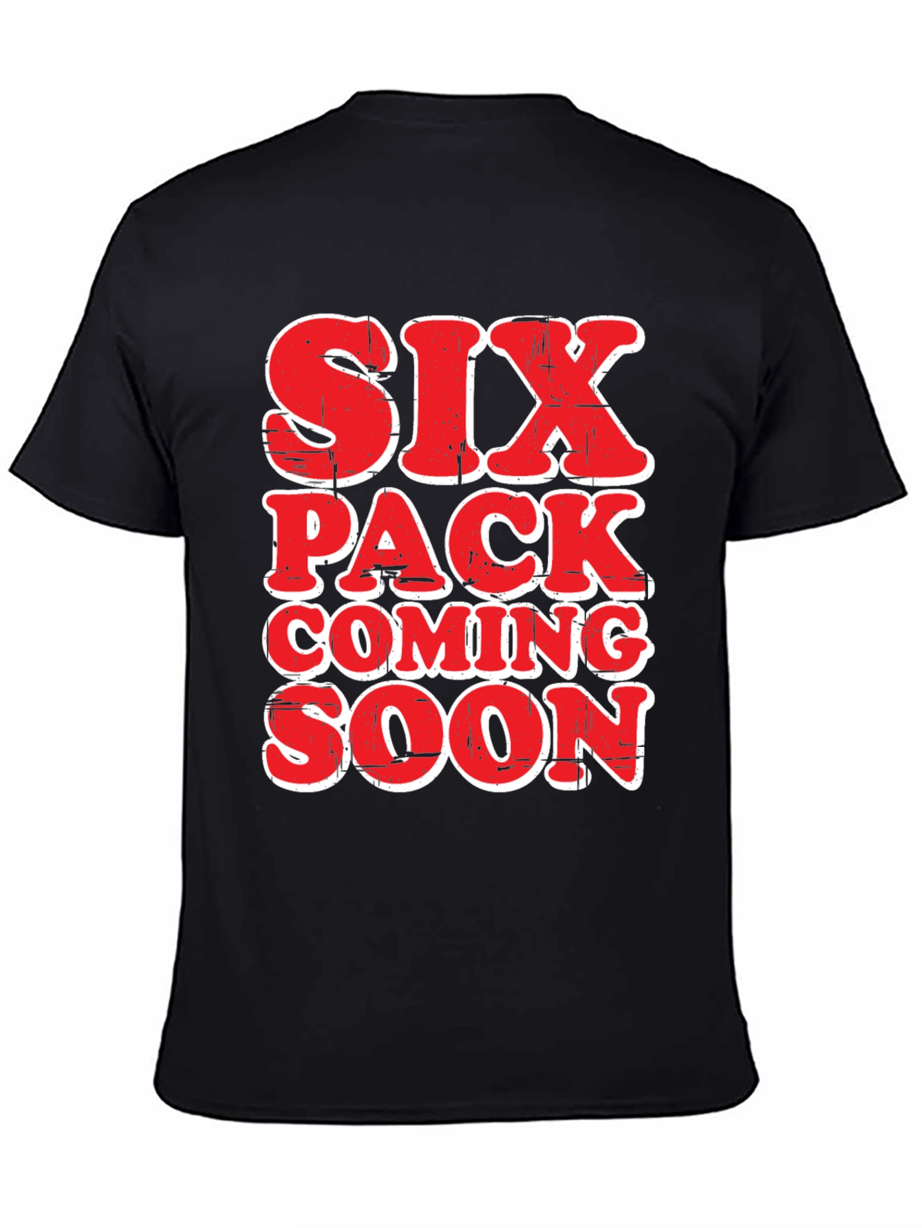 Black Six Pack Coming Soon Funny Men's T-Shirt view 4