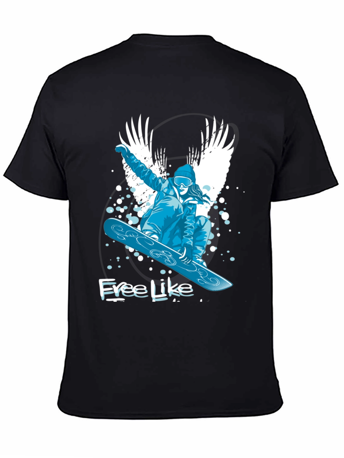 Black Free Like Snowboarder Black Tee view 4