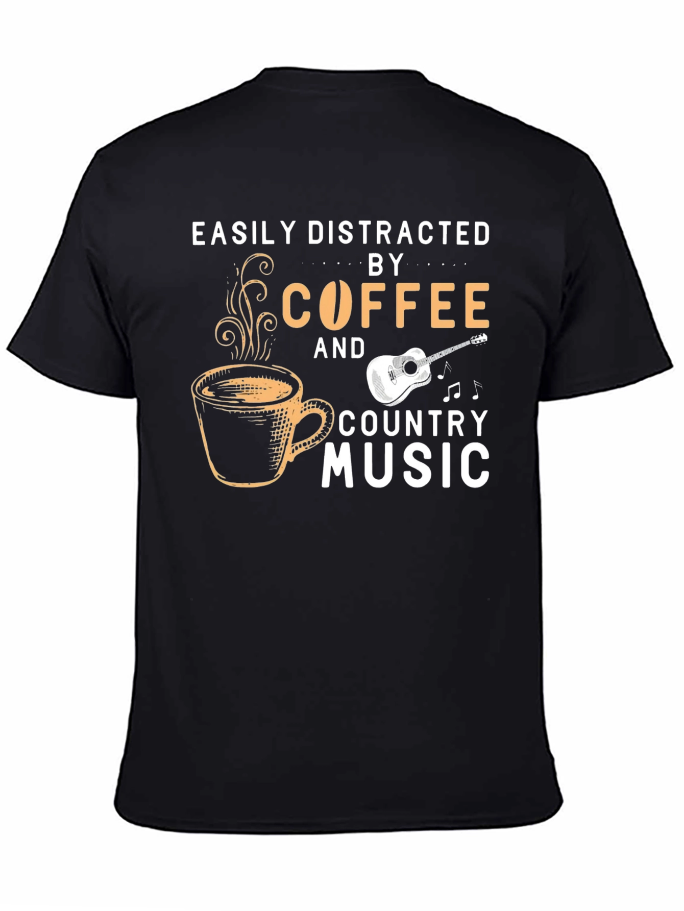 Black Coffee & Country Music T-Shirt - Easily Distracted view 4