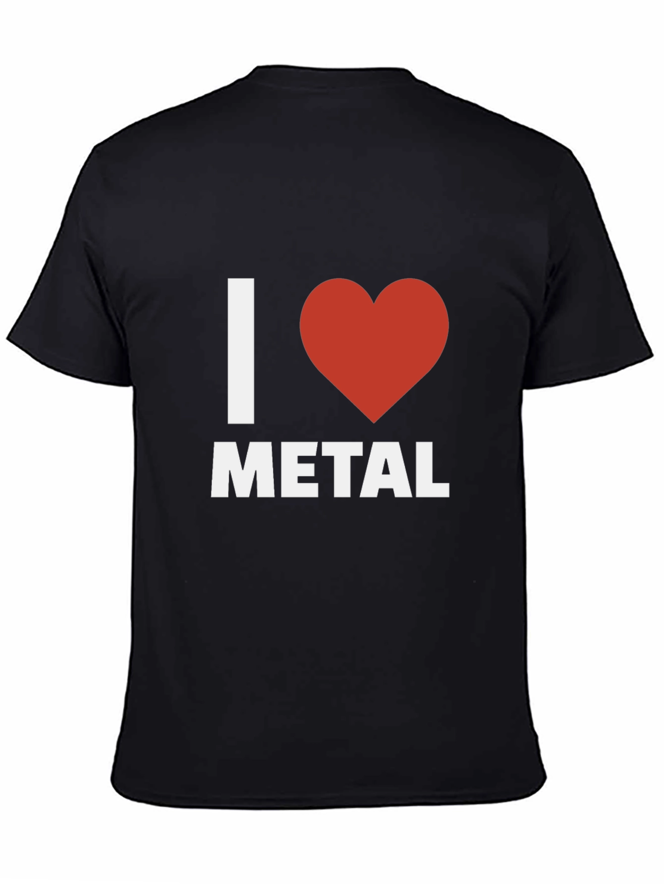 Black I Heart Metal Graphic Tee - Black Cotton T-Shirt view 4