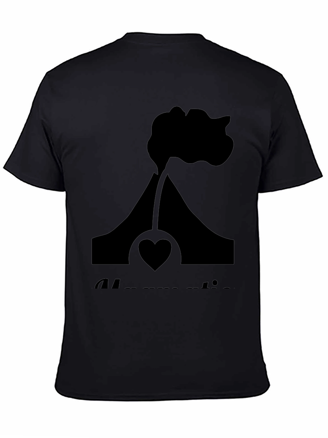 Black Volcano Heart Graphic Tee - Black Casual Shirt view 4