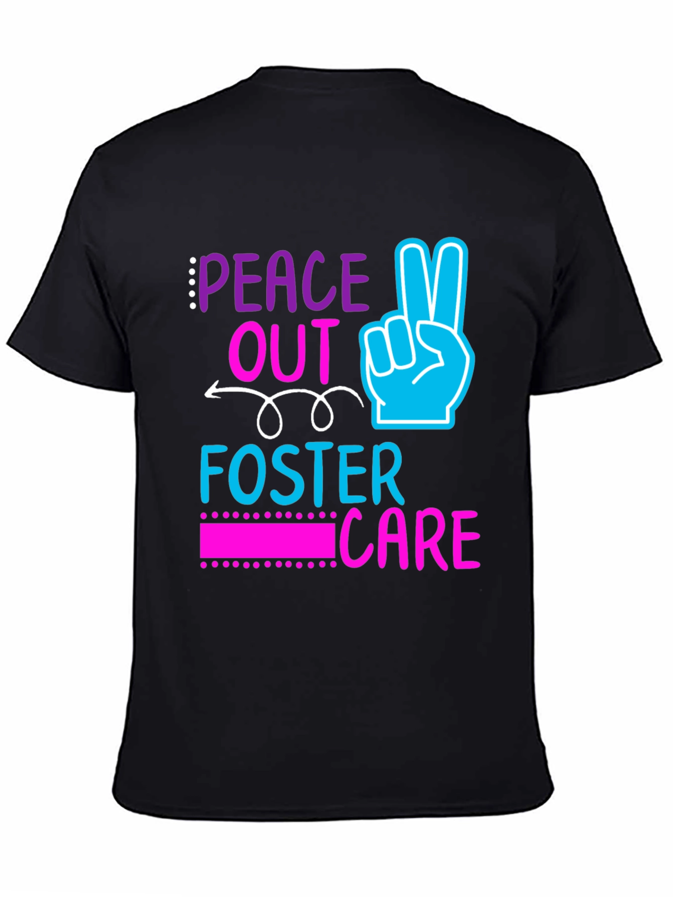 Black Peace Out Foster Care Graphic Tee view 4