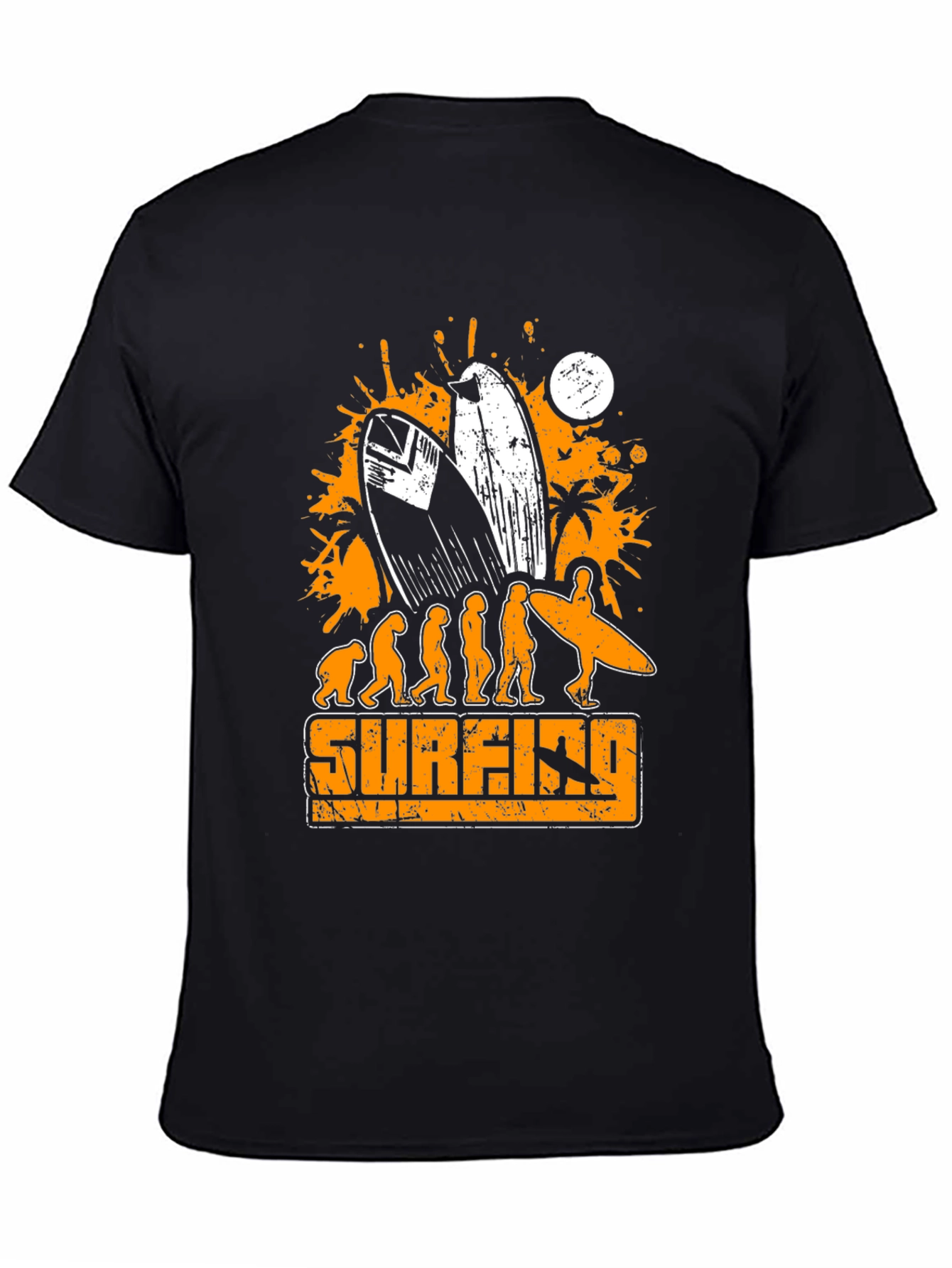 Black Surfing Evolution Graphic T-Shirt - Mens Black Tee view 4