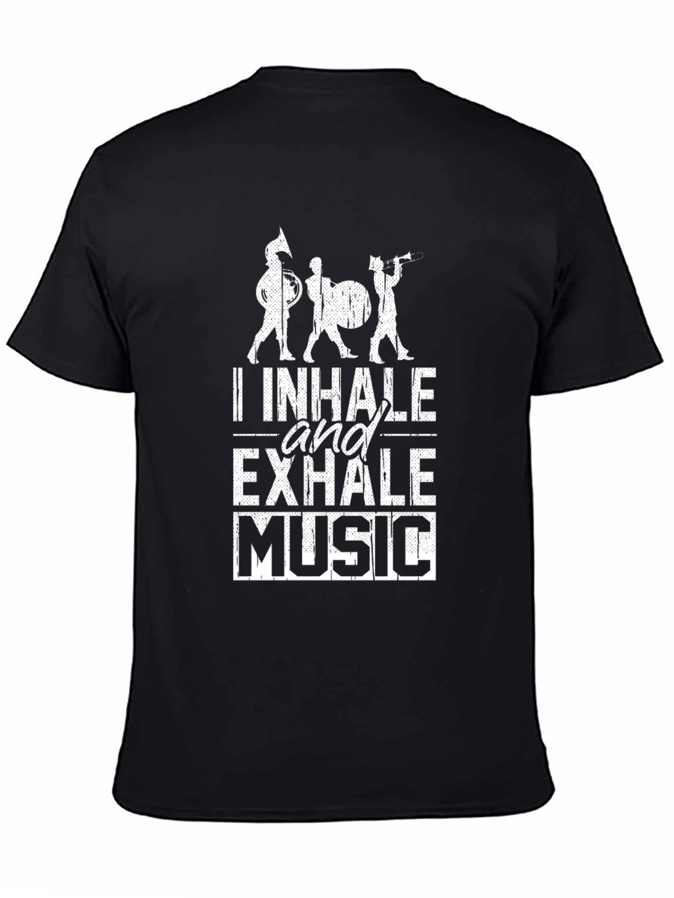 Black I Inhale and Exhale Music Black T-Shirt view 4