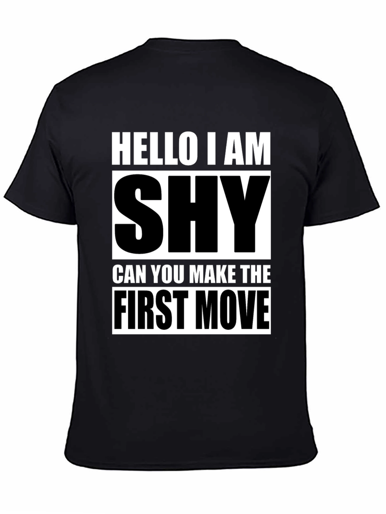 Black Shy Introvert Humor Graphic T-Shirt view 4
