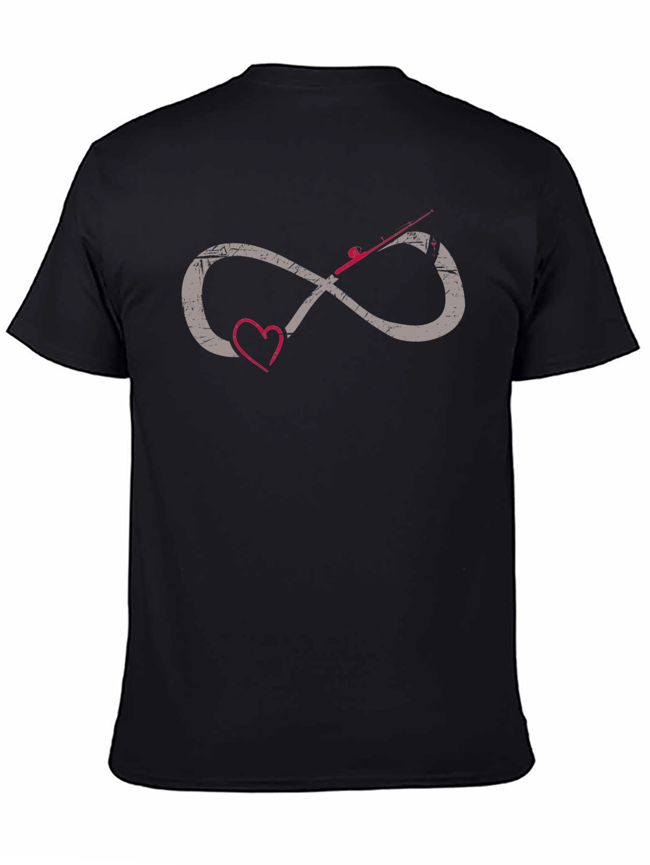 Black Fishing Infinity Heart Graphic Tee view 4