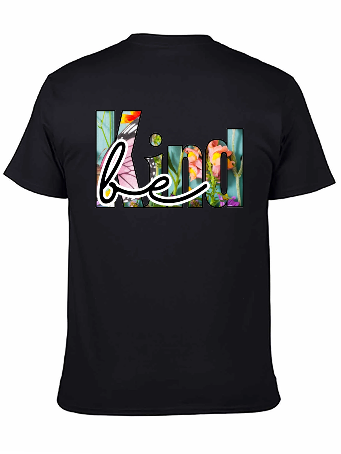 Black Be Kind Floral Graphic T-Shirt view 4