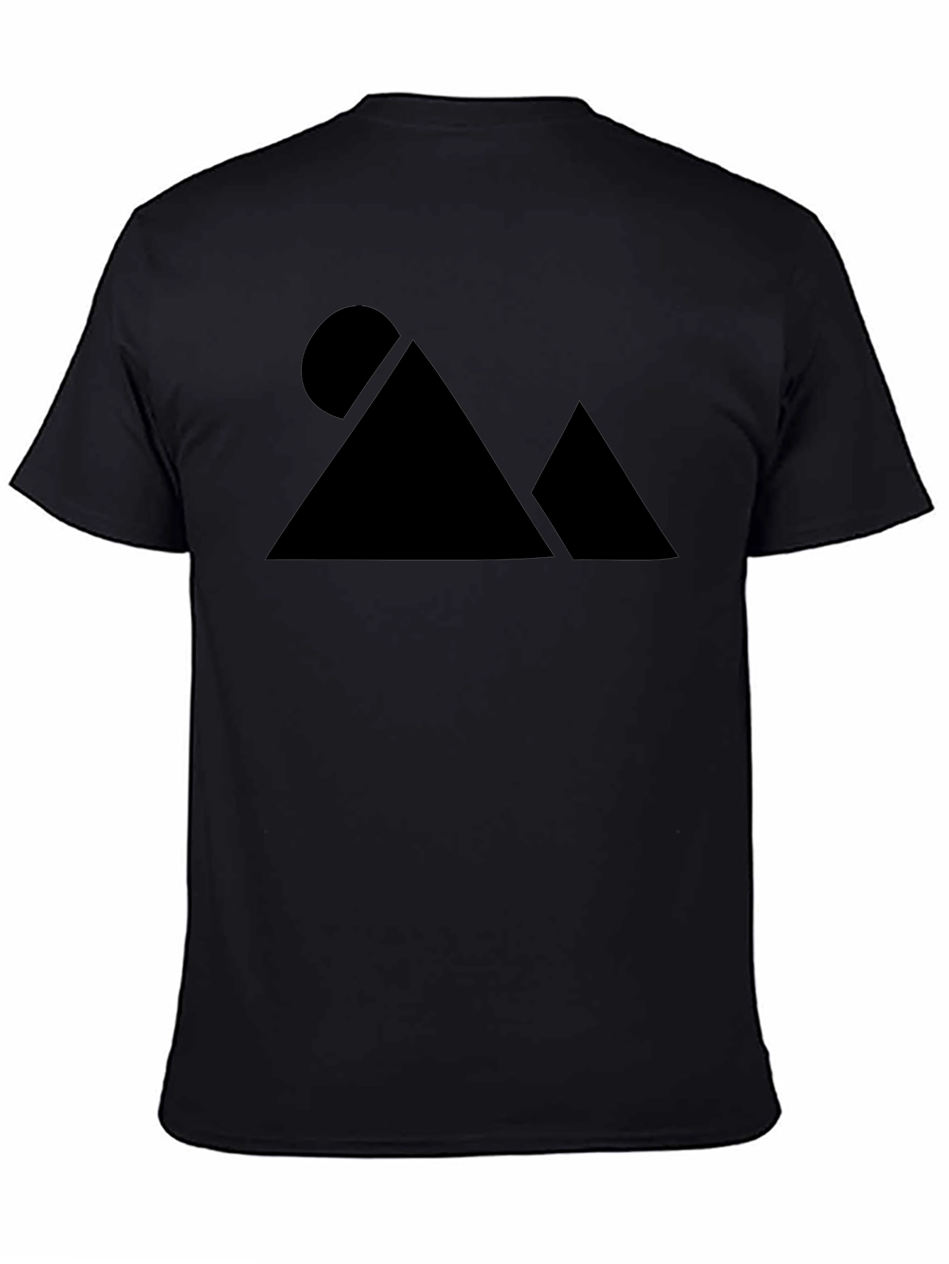 Black Geometric Mountain Black T-Shirt - Adventure Style view 4
