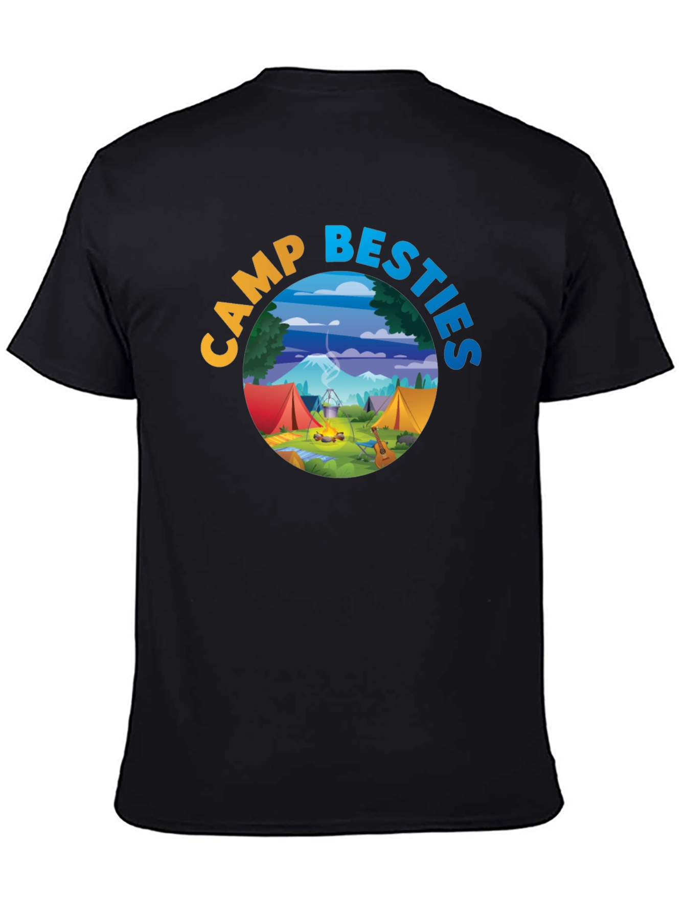 Black Camp Besties Graphic Tee - Black Cotton T-Shirt view 4
