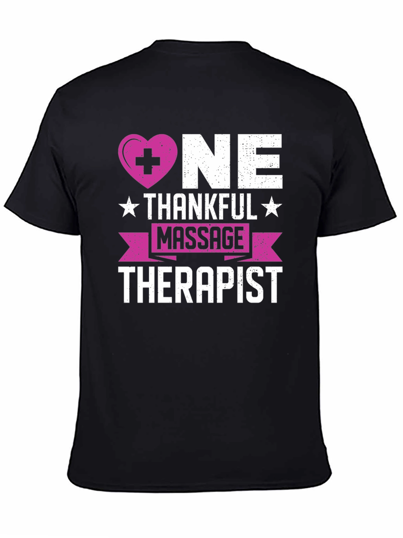 Black Thankful Massage Therapist T-Shirt view 4
