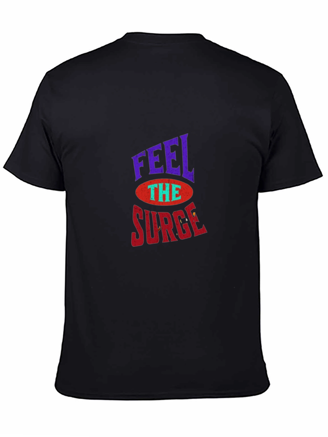 Black Feel The Surge Graphic Tee - Retro Style T-Shirt view 4