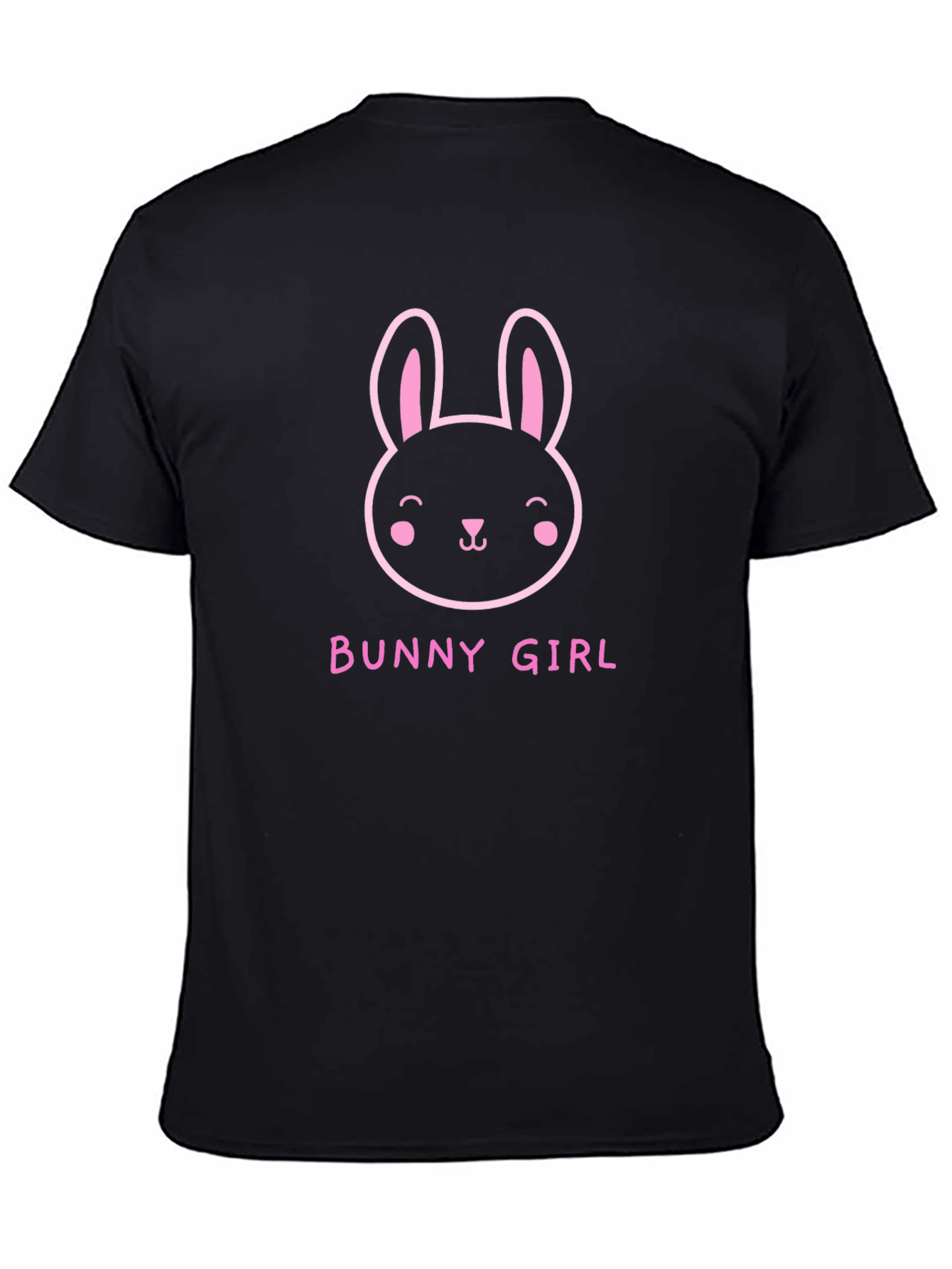 Black Bunny Girl Graphic Tee - Black Cotton T-Shirt view 4