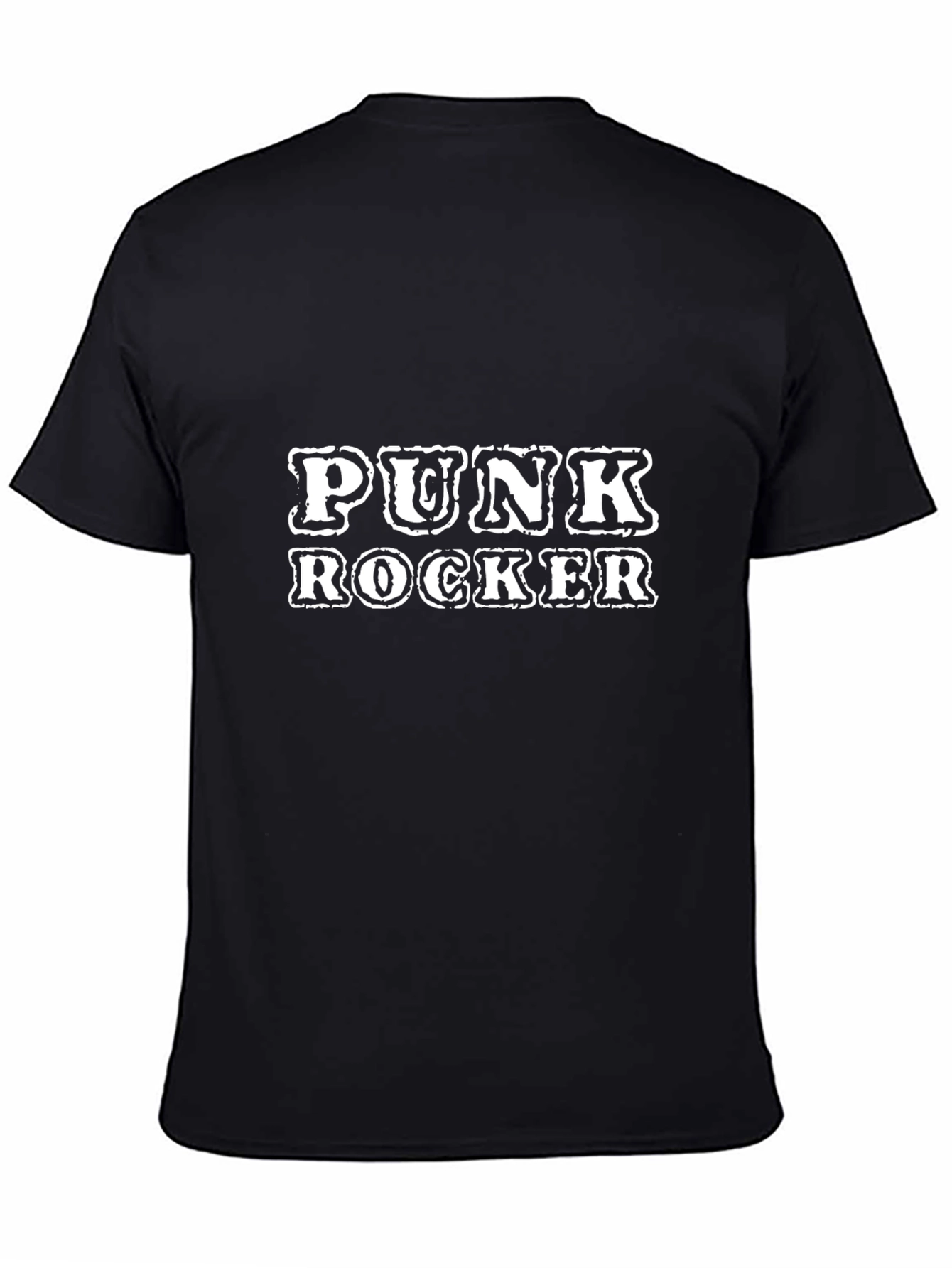 Black Punk Rocker Graphic Tee - Black Cotton T-Shirt view 4
