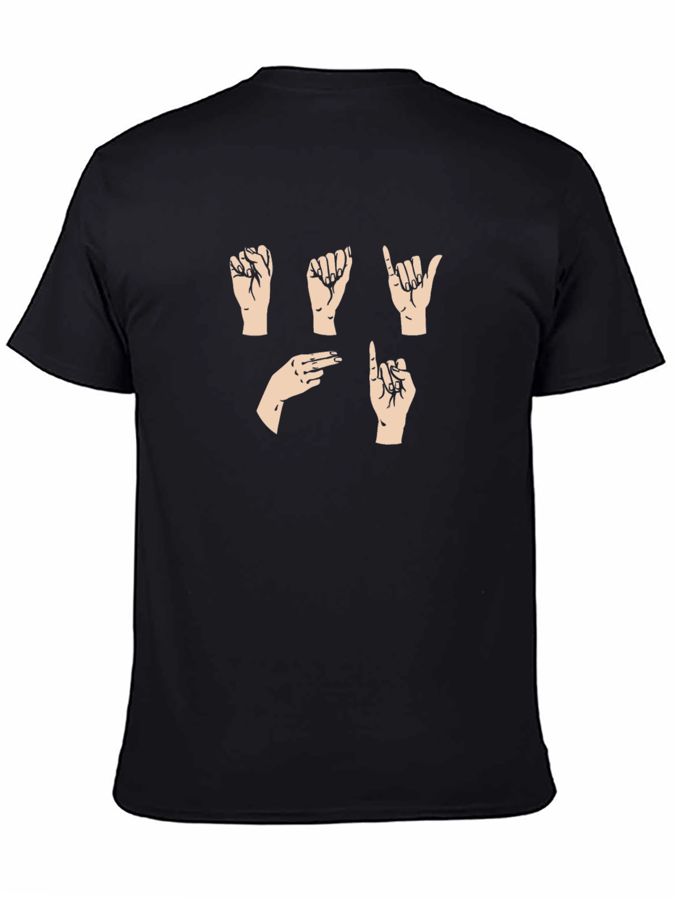 Black Sign Language Graphic Tee - Black view 4