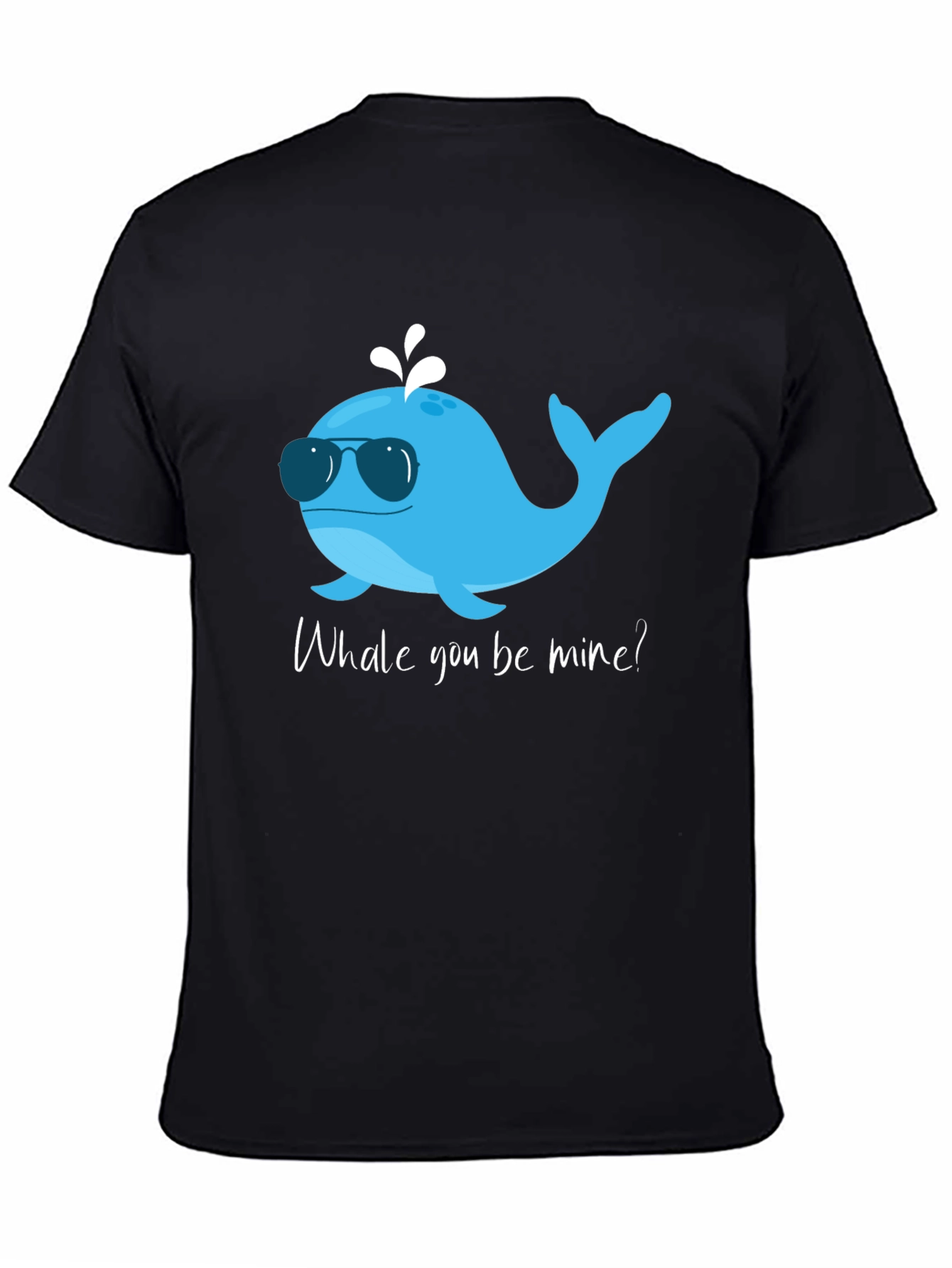 Black Whale You Be Mine T-Shirt - Cute Ocean Valentine Tee view 4