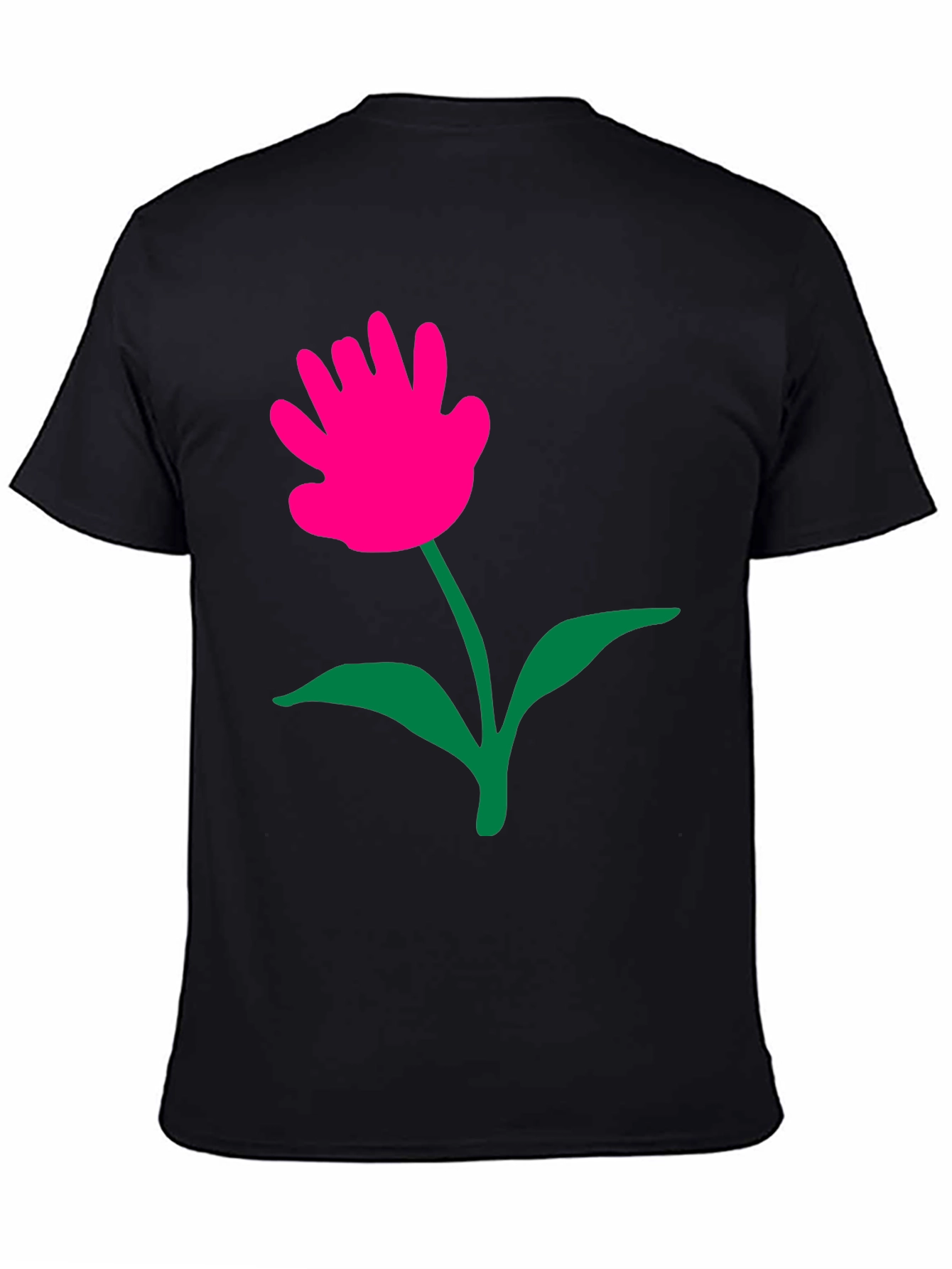 Black Funky Flower Graphic Tee - Black view 4