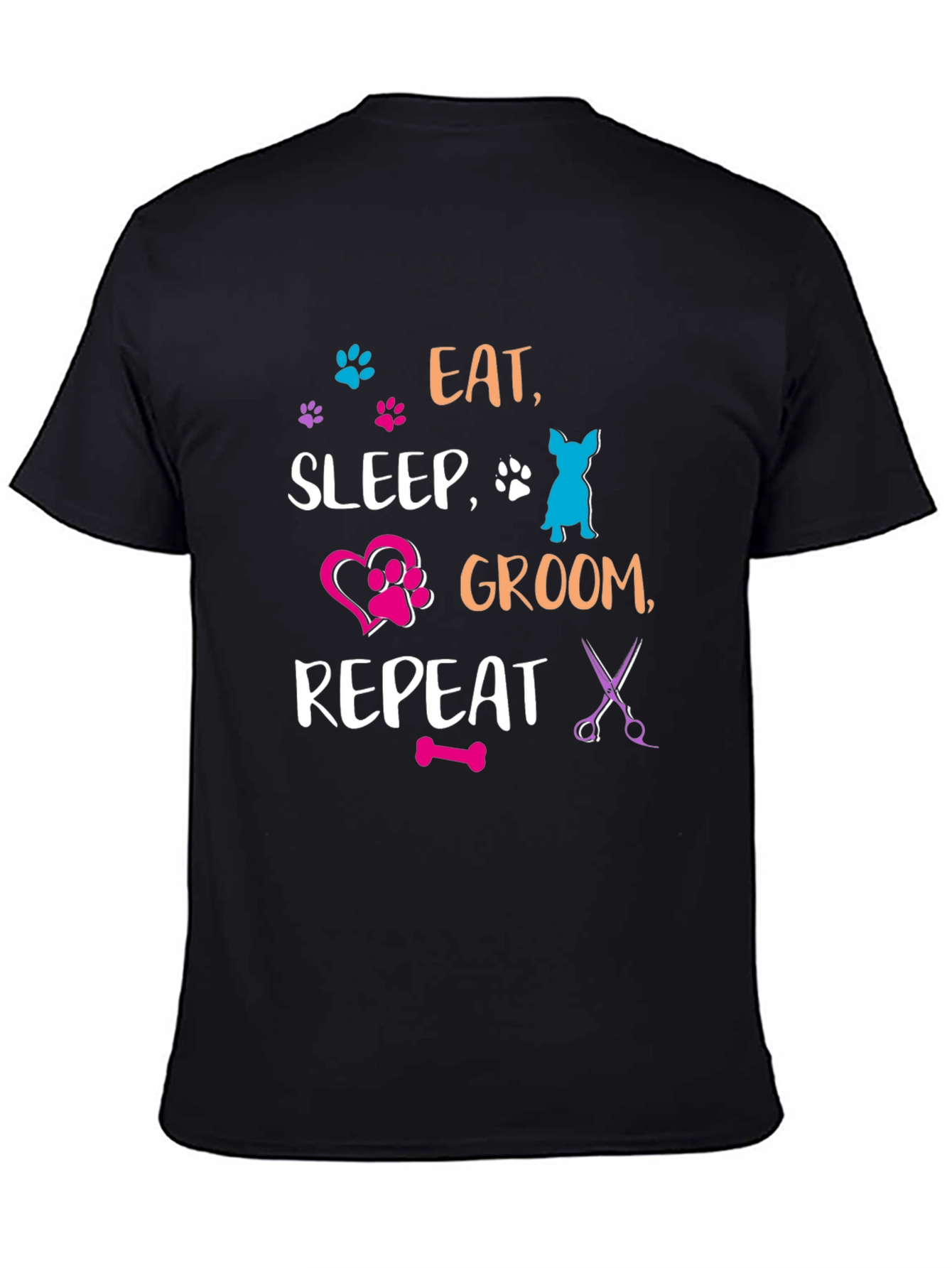 Black Eat Sleep Groom Repeat T-Shirt view 4