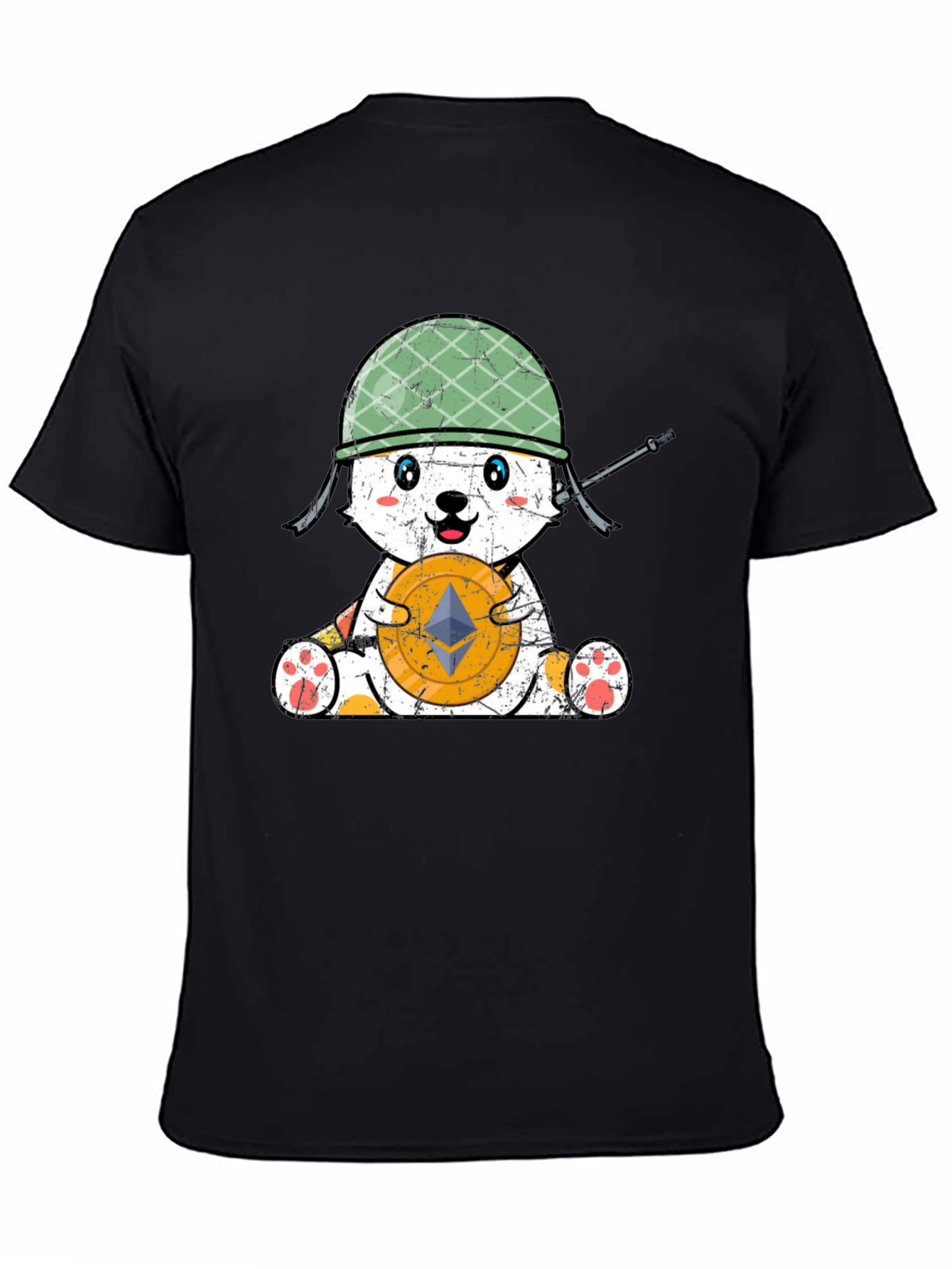 Black Crypto Bear Soldier Graphic Tee view 4