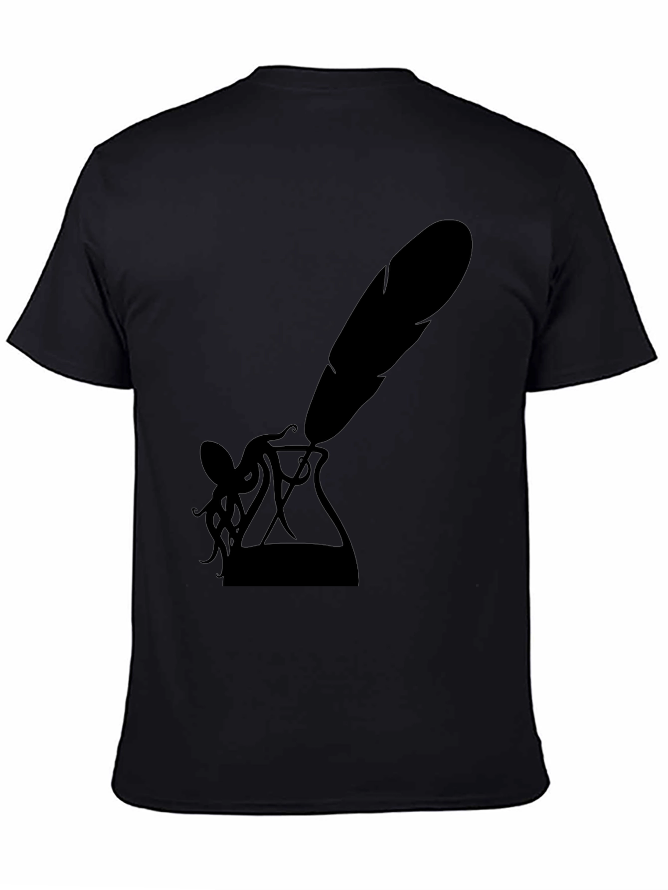 Black Octopus Quill Ink T-Shirt - Black Graphic Tee view 4
