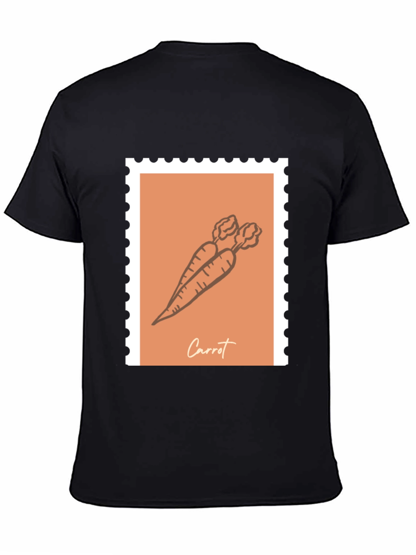 Black Carrot Stamp Graphic T-Shirt - Unisex Casual Tee view 4