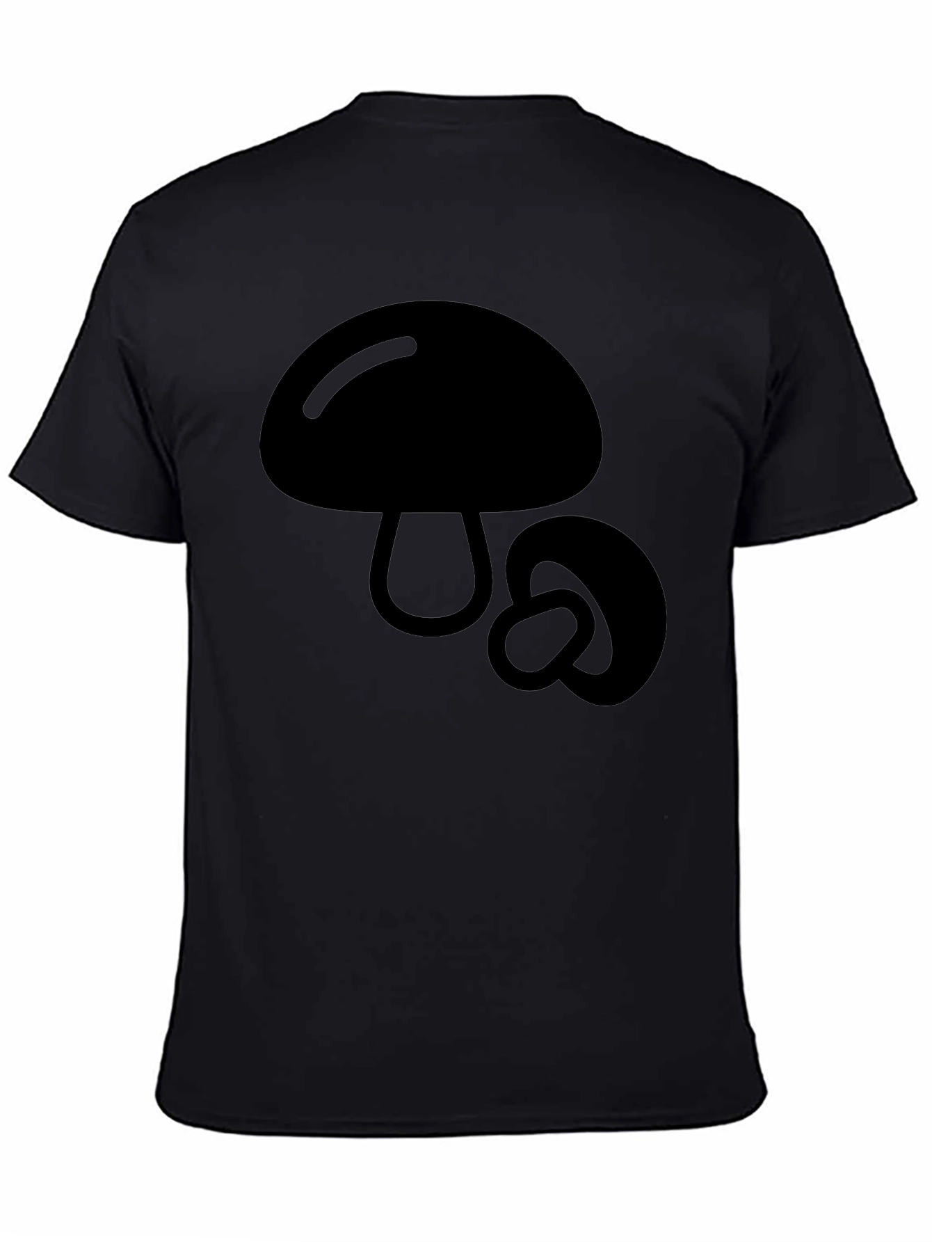 Black Mushroom Graphic Tee - Black Cotton Blend view 4