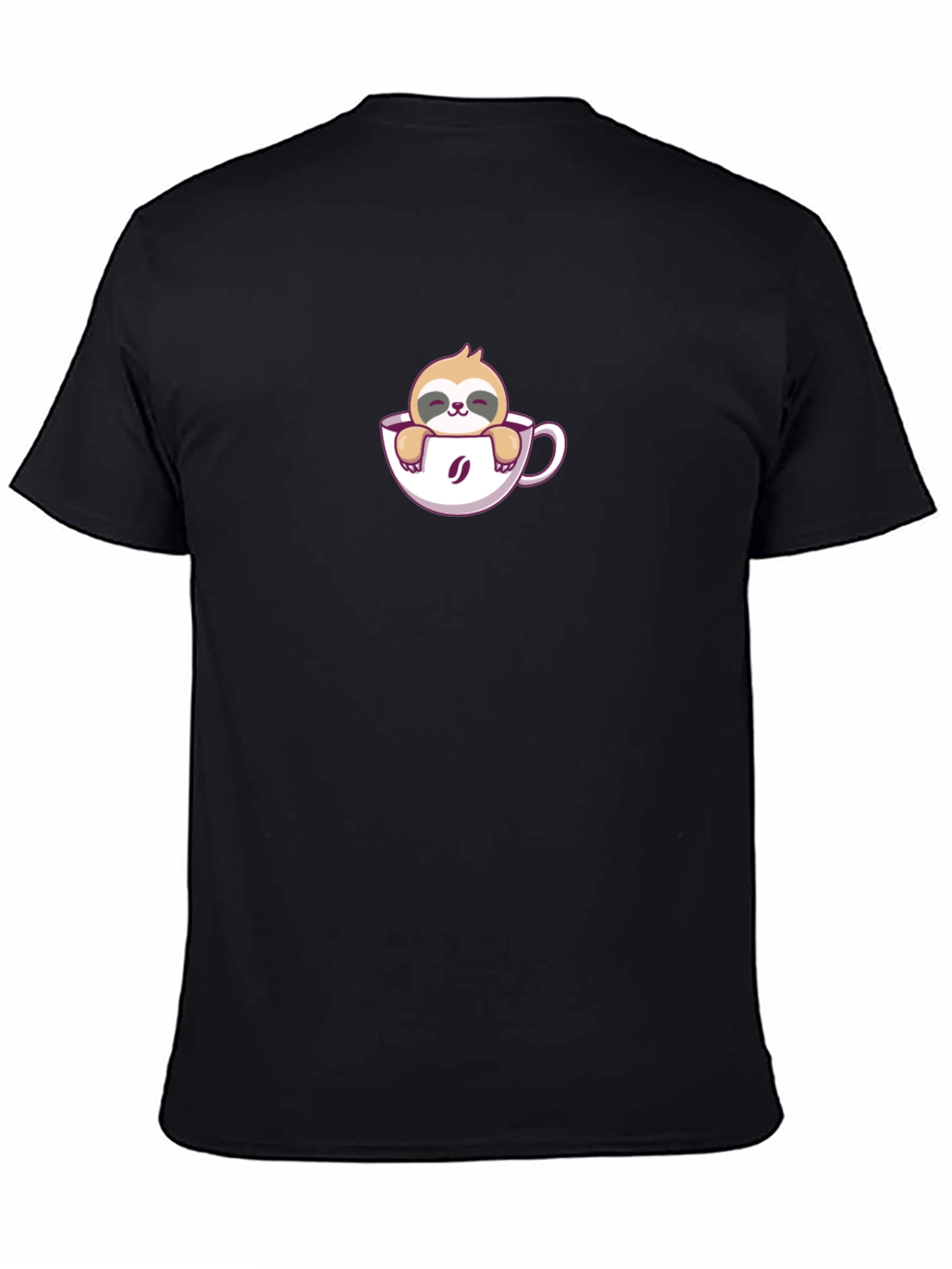 Black Sloth in a Coffee Cup T-Shirt view 4