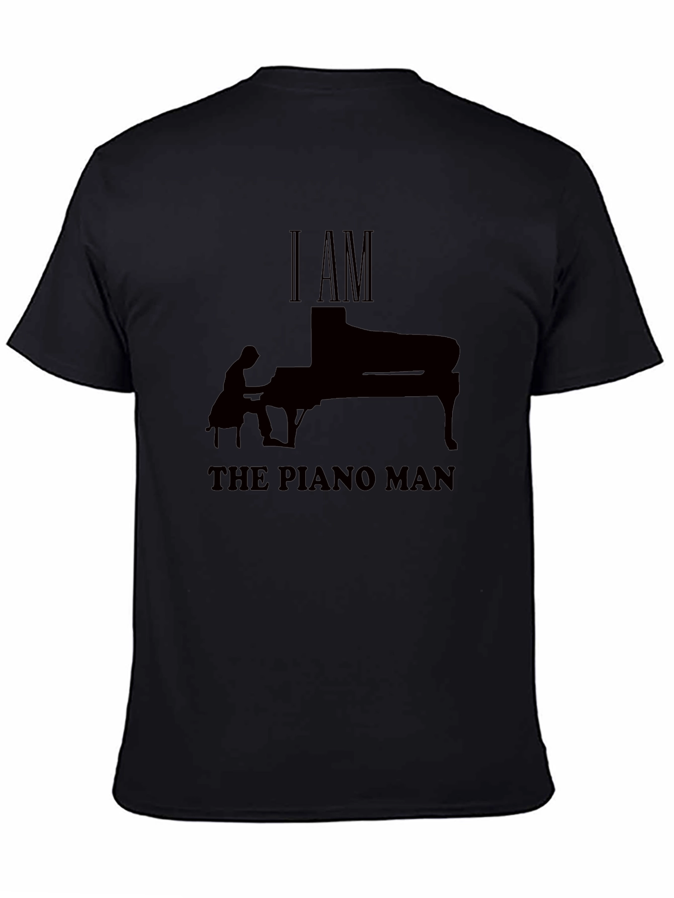 Black I AM THE PIANO MAN T-Shirt view 4